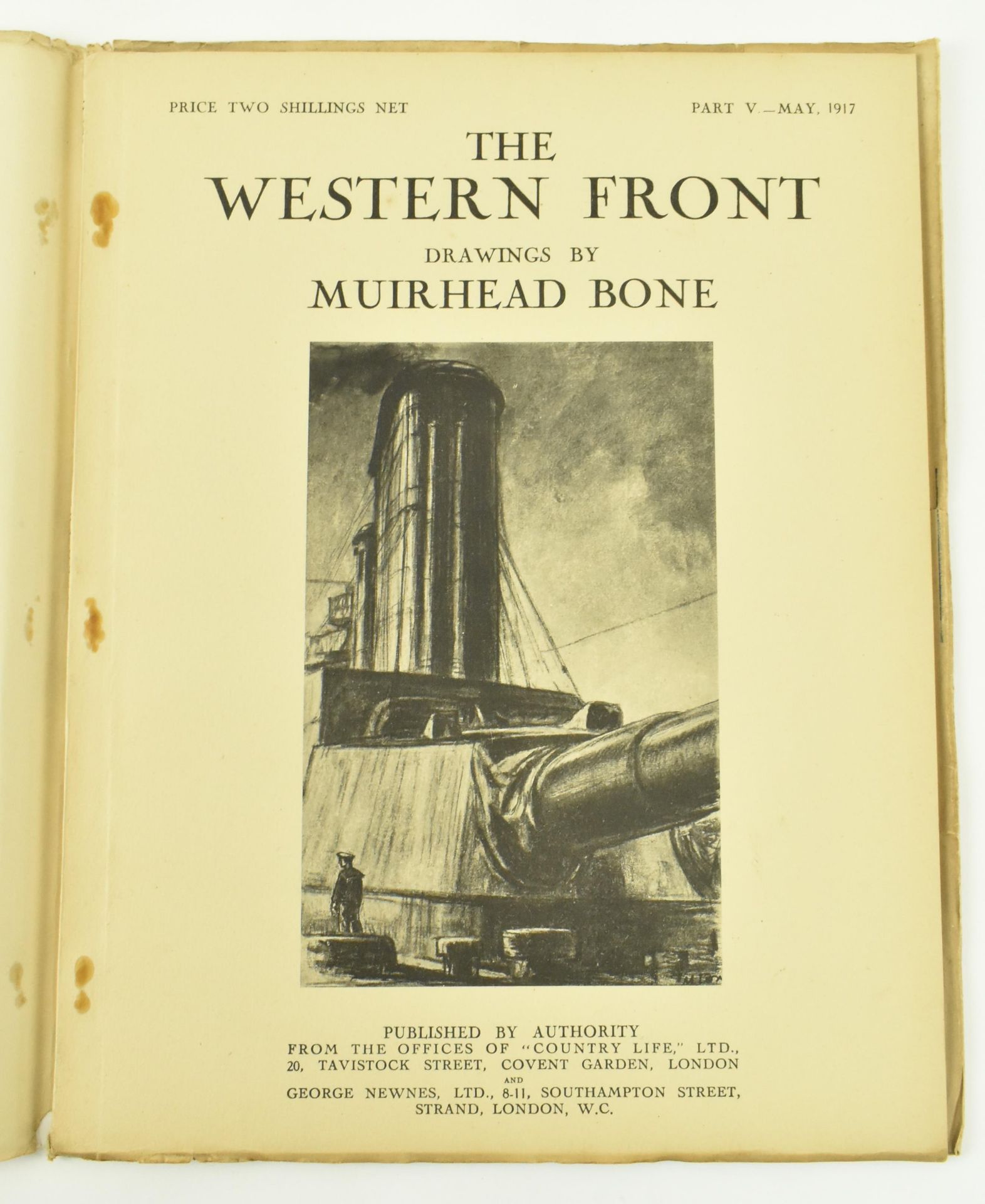 WWI INTEREST. 1917 THE WESTERN FRONT ILLUS. MUIRHEAD BONE 10VOL - Image 7 of 12