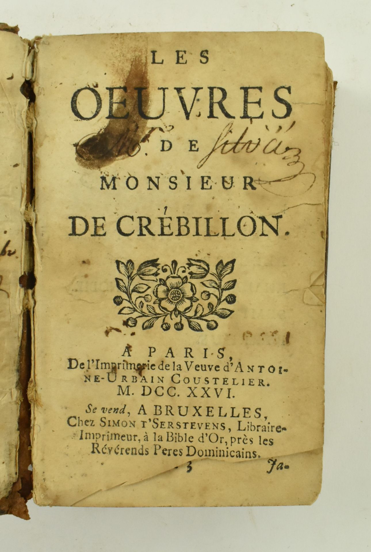 CREBILLON, PROSPER JOLYOT DE. TWO 18TH CENTURY OEUVRES - Bild 3 aus 9