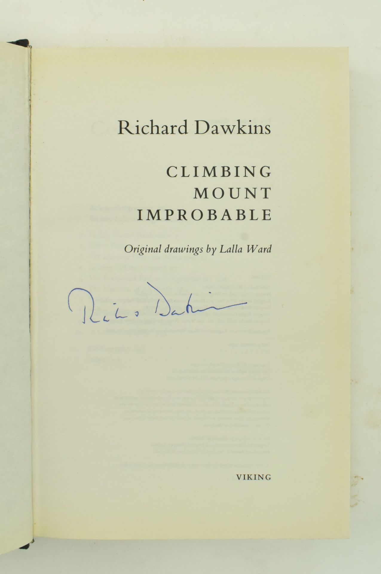 DAWKINS, RICHARD - SIGNED 1ST ED CLIMBING MOUNT IMPROBABLE - Bild 4 aus 8