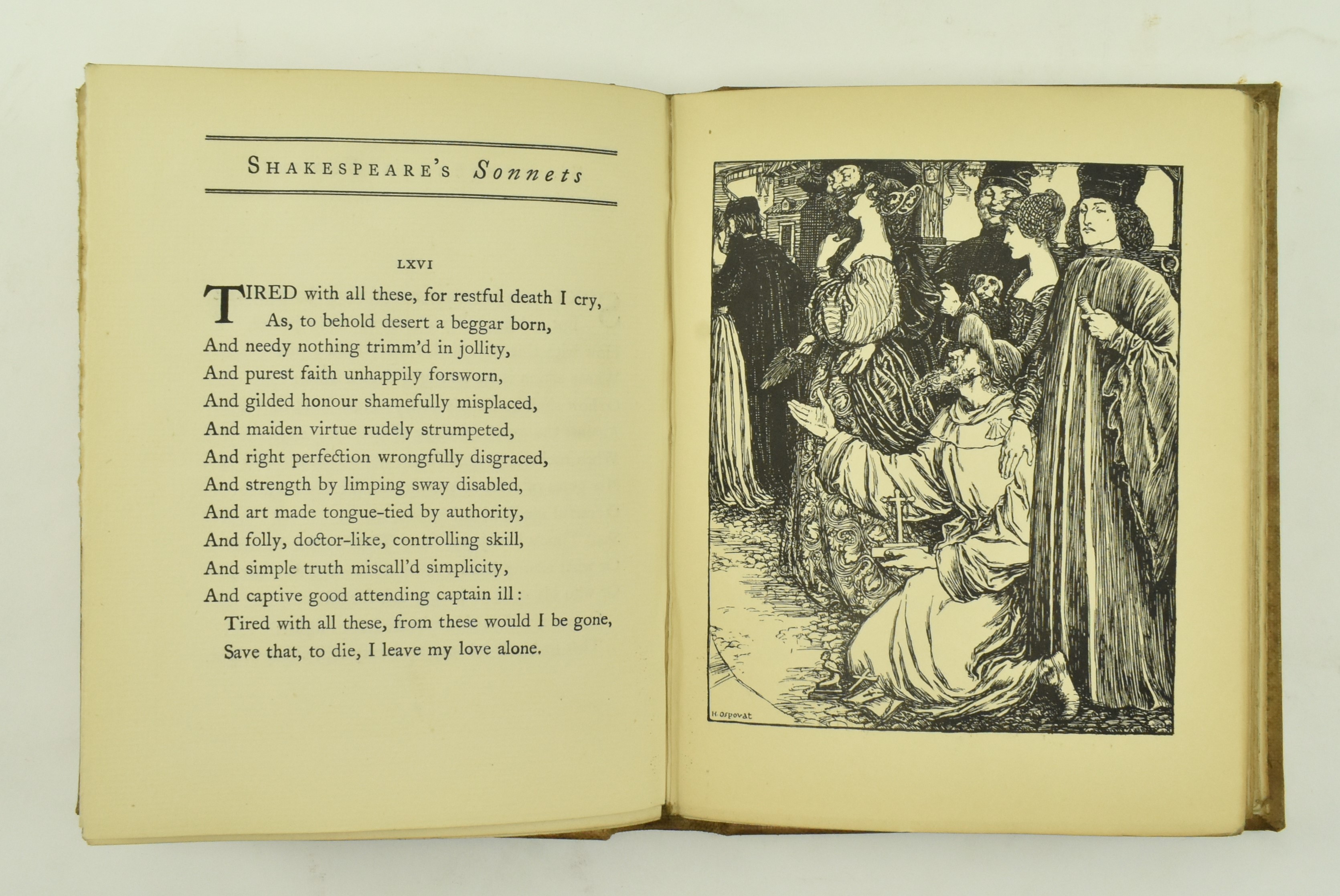 1899 SHAKESPEARE'S SONNETS ILLUSTRATED HENRY OSPOVAT - Image 5 of 8