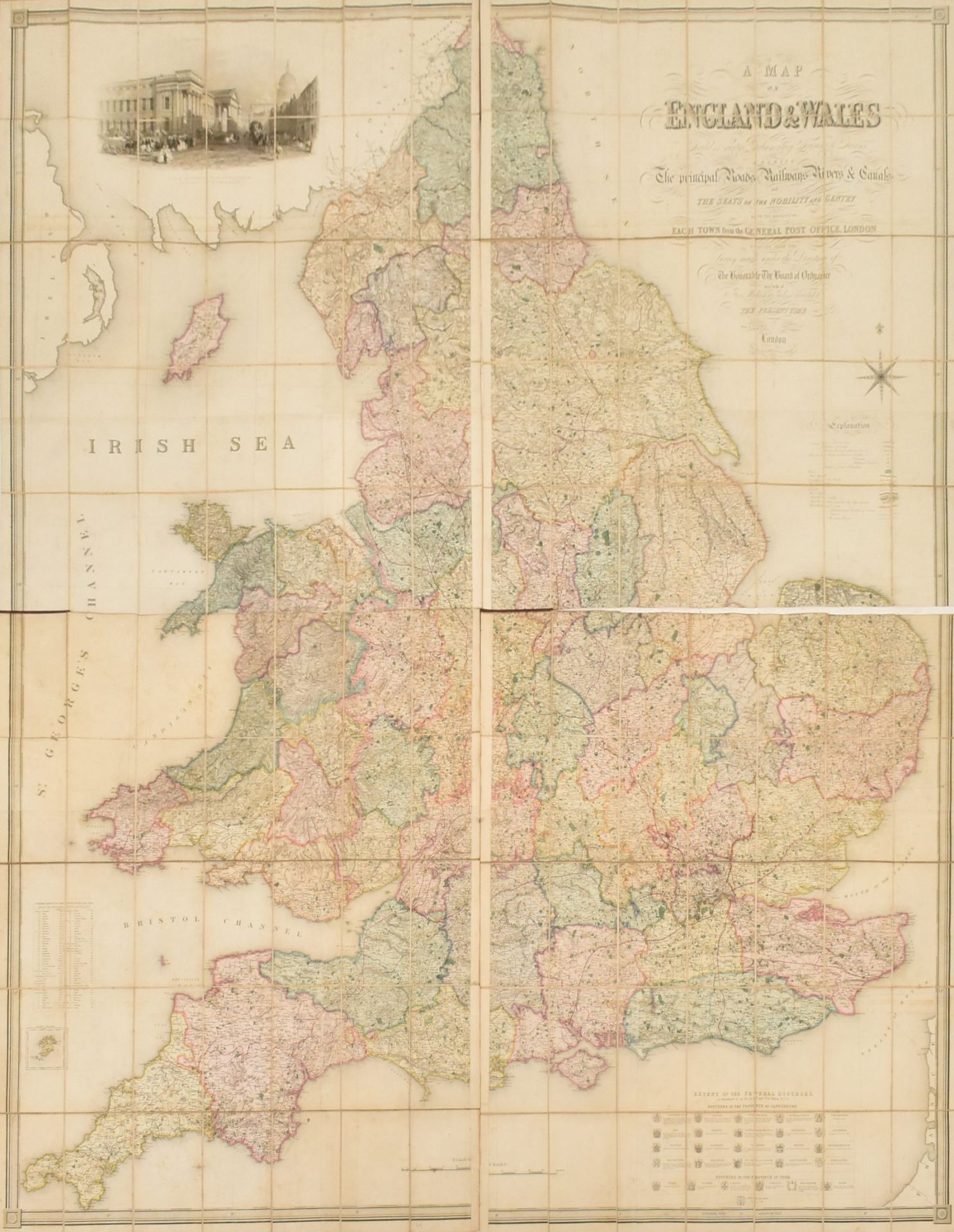 1840 LEWIS' MAP OF ENGLAND AND WALES IN FOUR SMART BINDINGS - Bild 2 aus 7