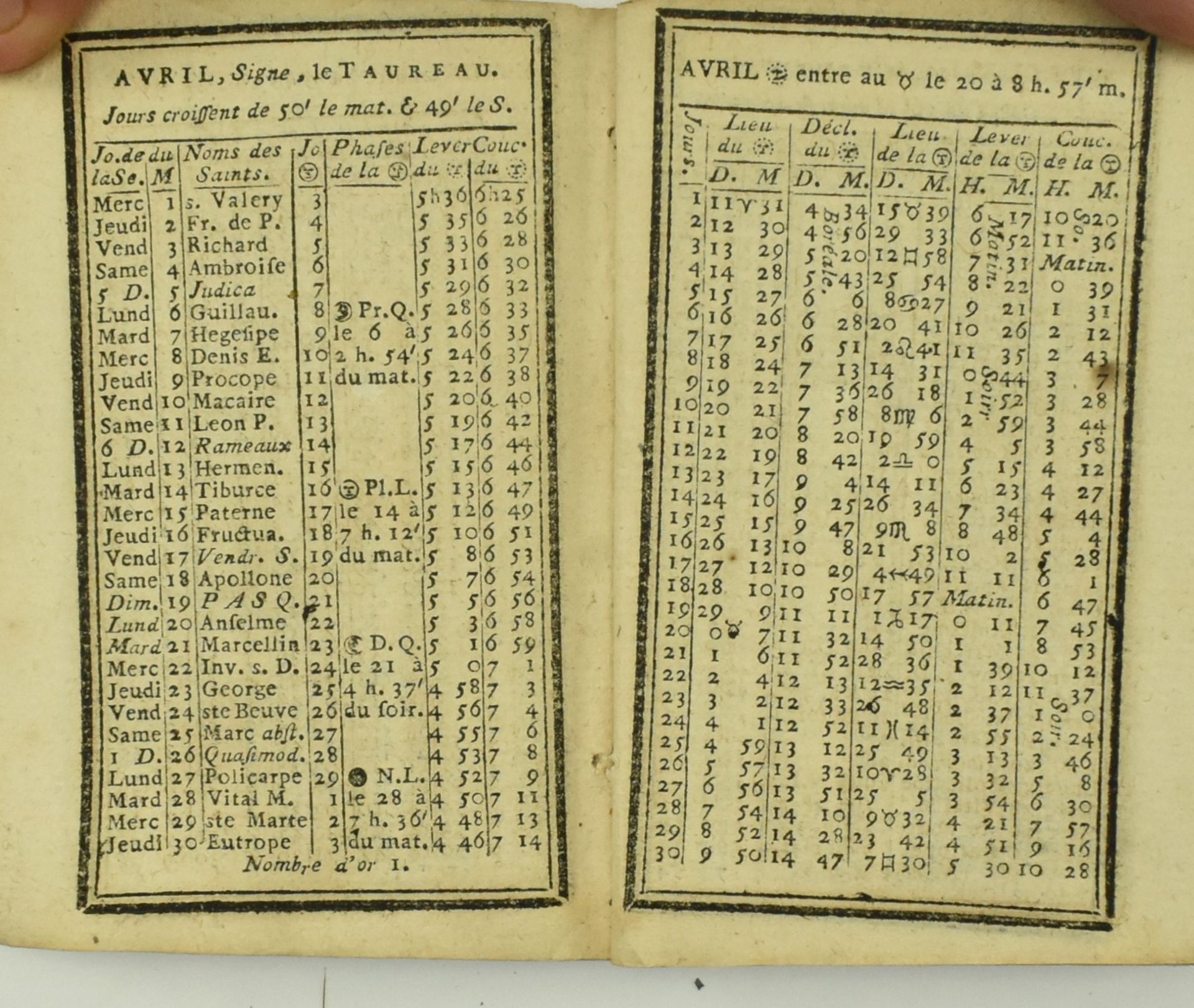 1767 FRENCH NEW YEAR'S POCKET ALMANAC IN CONTEMP. BINDING - Bild 4 aus 6