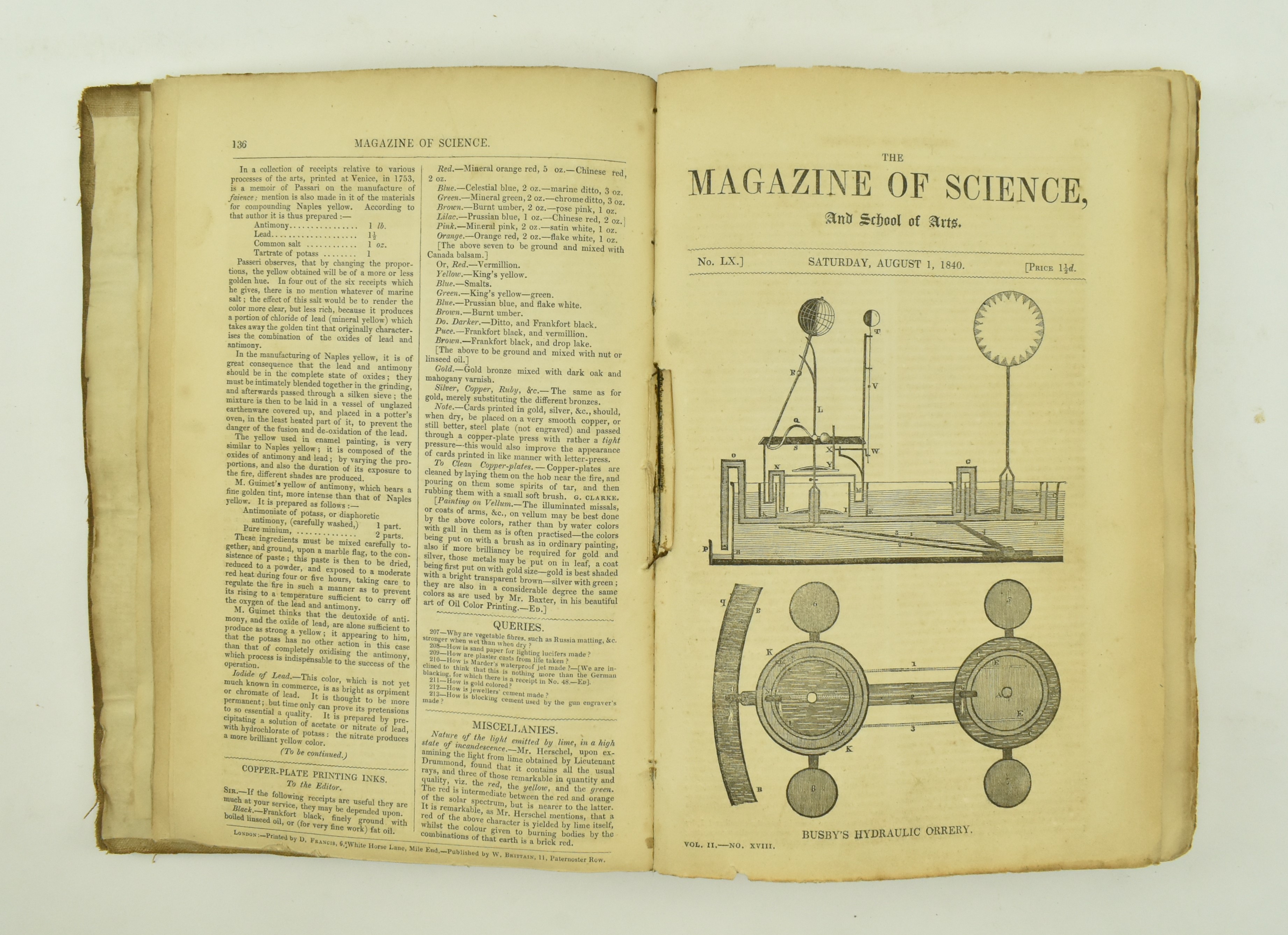 1840 MAGAZINE OF SCIENCE, JULY 4TH - DECEMBER 26TH, BOUND - Image 4 of 7