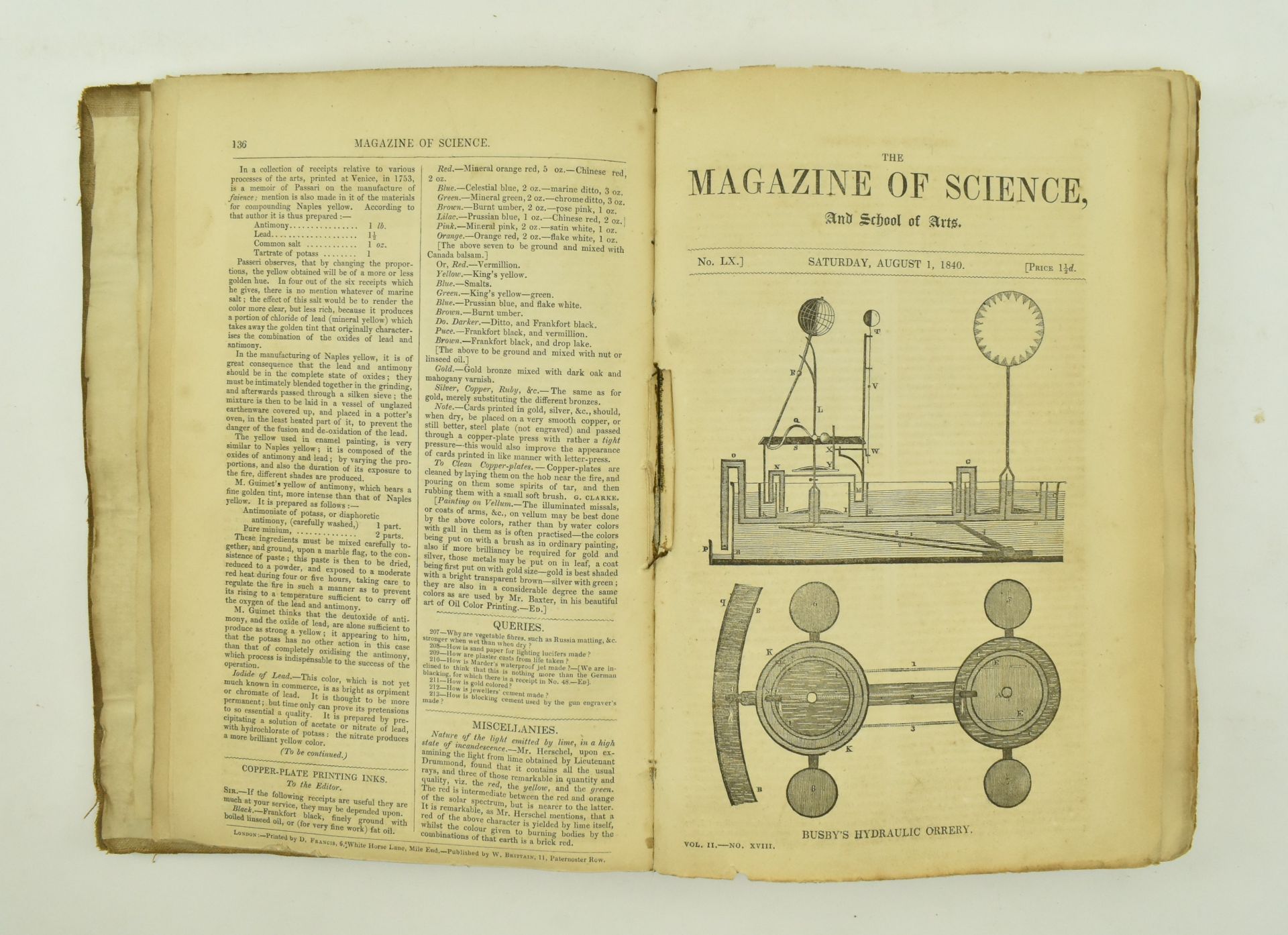 1840 MAGAZINE OF SCIENCE, JULY 4TH - DECEMBER 26TH, BOUND - Bild 4 aus 7