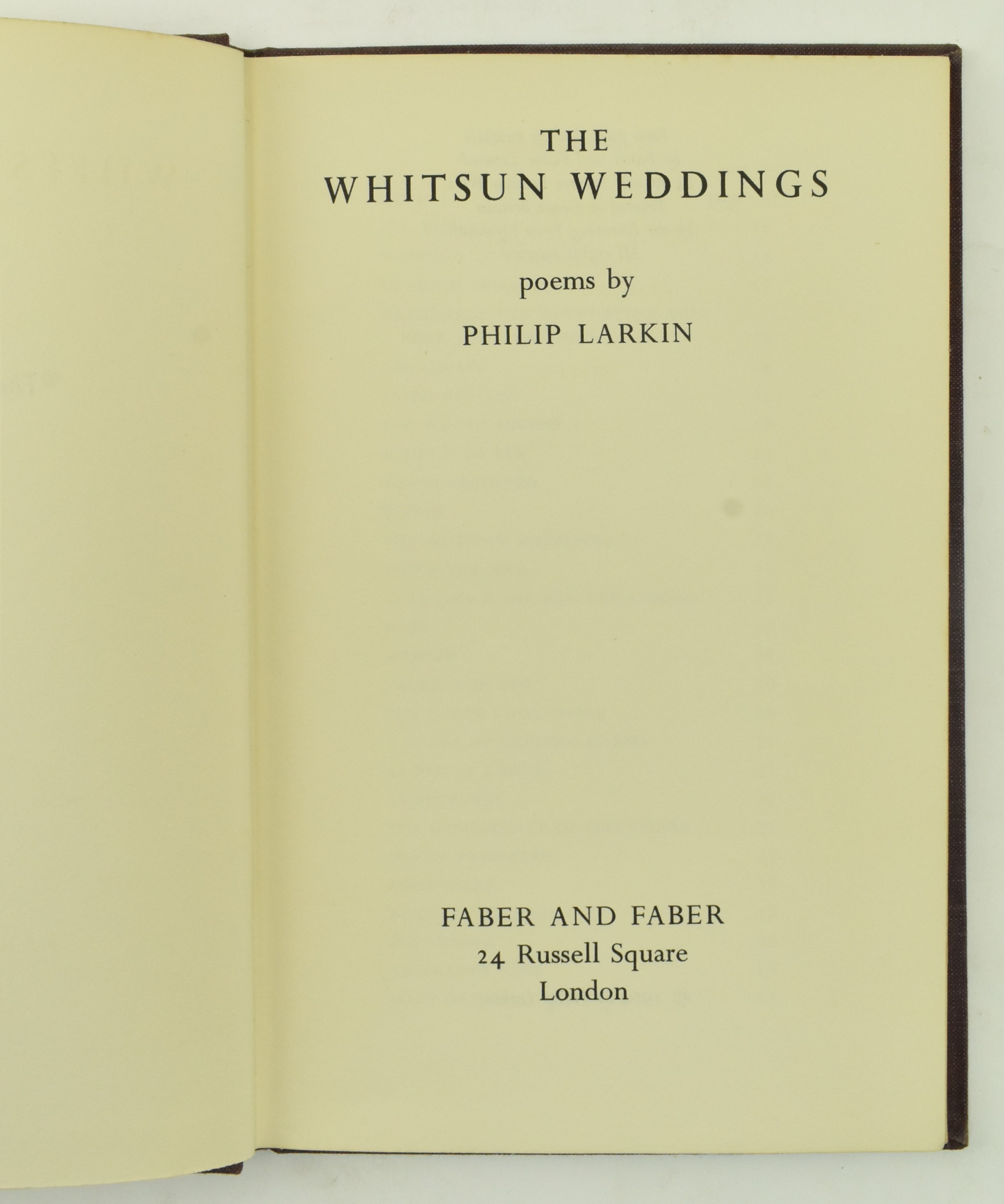 LARKIN, PHILIP. 1964 THE WHITSUN WEDDINGS IN DUST WRAPPER - Image 4 of 8