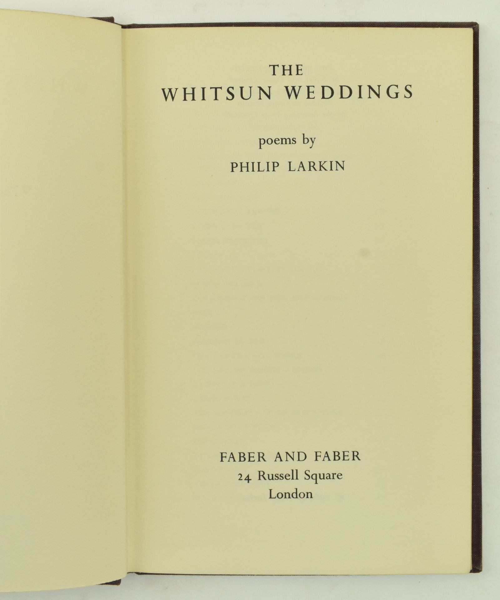 LARKIN, PHILIP. 1964 THE WHITSUN WEDDINGS IN DUST WRAPPER - Bild 4 aus 8