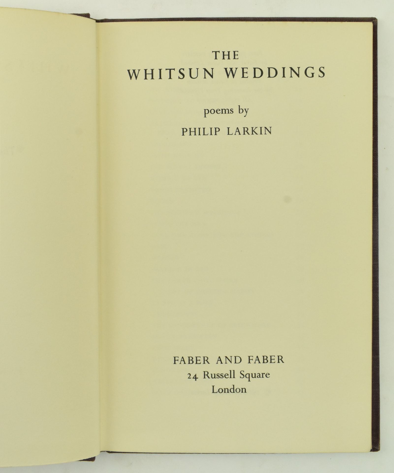 LARKIN, PHILIP. 1964 THE WHITSUN WEDDINGS IN DUST WRAPPER - Image 4 of 8