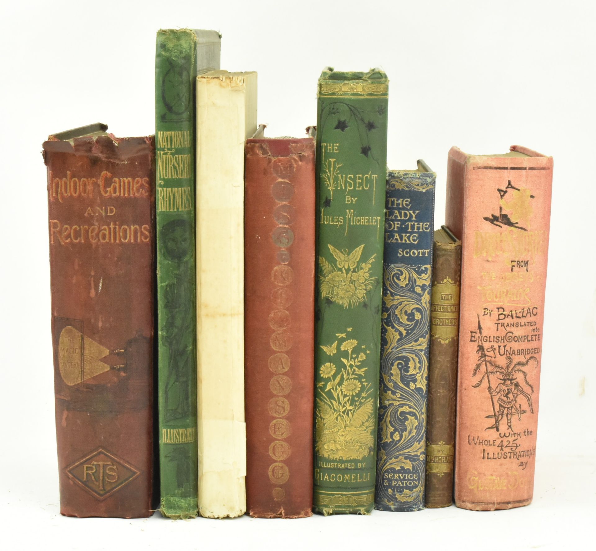 DECORATIVE CLOTH BINDINGS. COLLECTION OF EIGHT WORKS