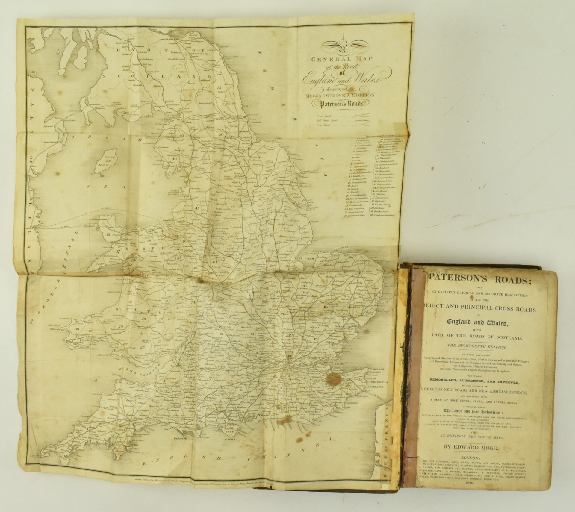 1826 PATERSON'S ROADS, EIGHTEENTH EDITION WITH MAPS - Bild 2 aus 7
