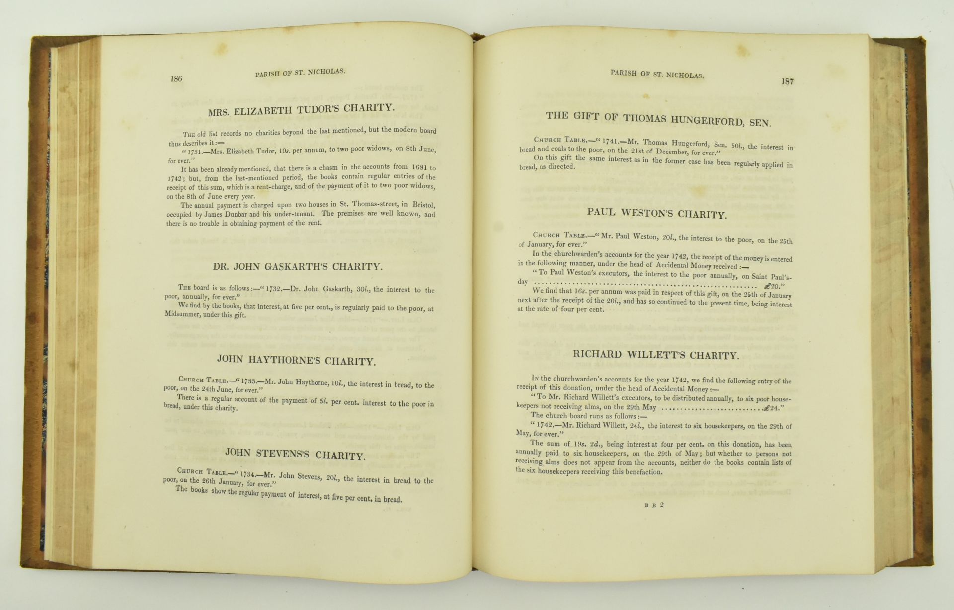 BRISTOL LOCAL INTEREST. 1831 THE BRISTOL CHARITIES IN TWO VOLS - Image 7 of 8