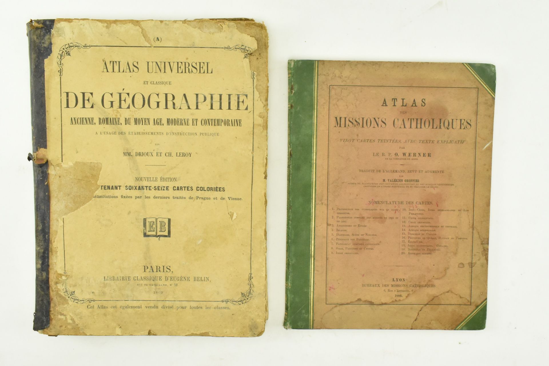CARTOGRAPHY. TWO 19TH CENTURY FRENCH ATLASES