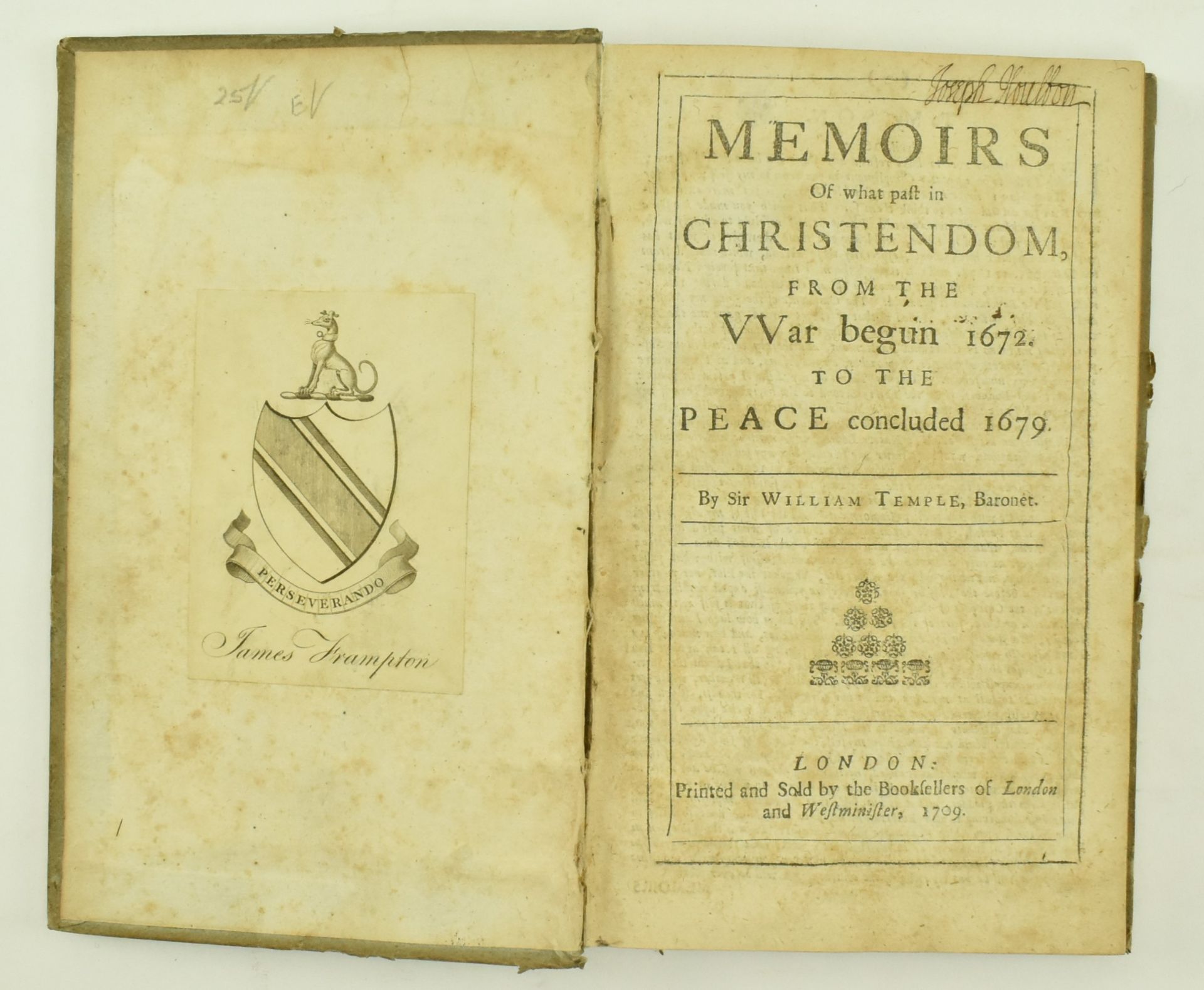 1709 MEMOIRS OF WHAT PAST IN CHRISTENDOM - Image 2 of 6