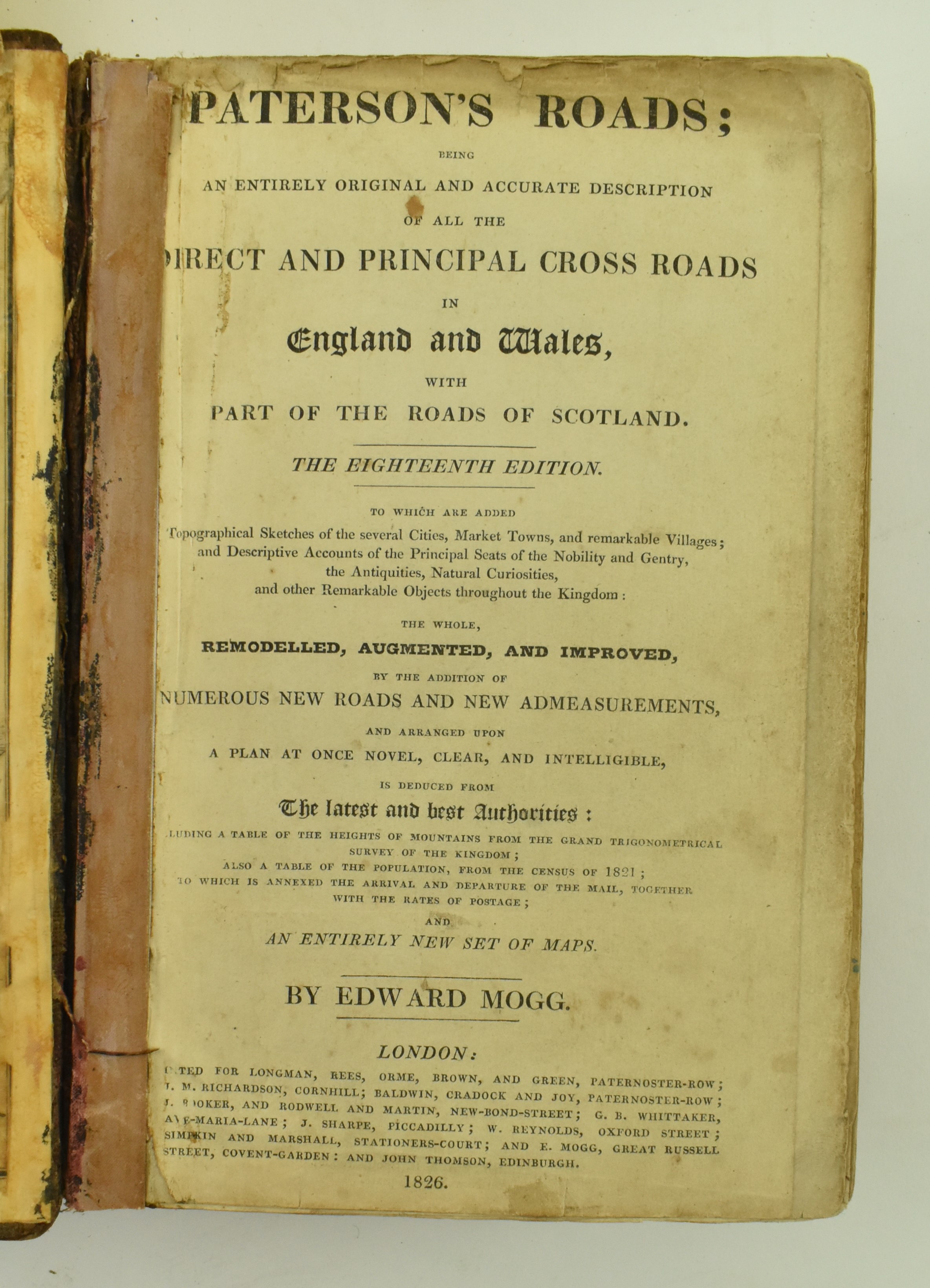 1826 PATERSON'S ROADS, EIGHTEENTH EDITION WITH MAPS - Image 3 of 7