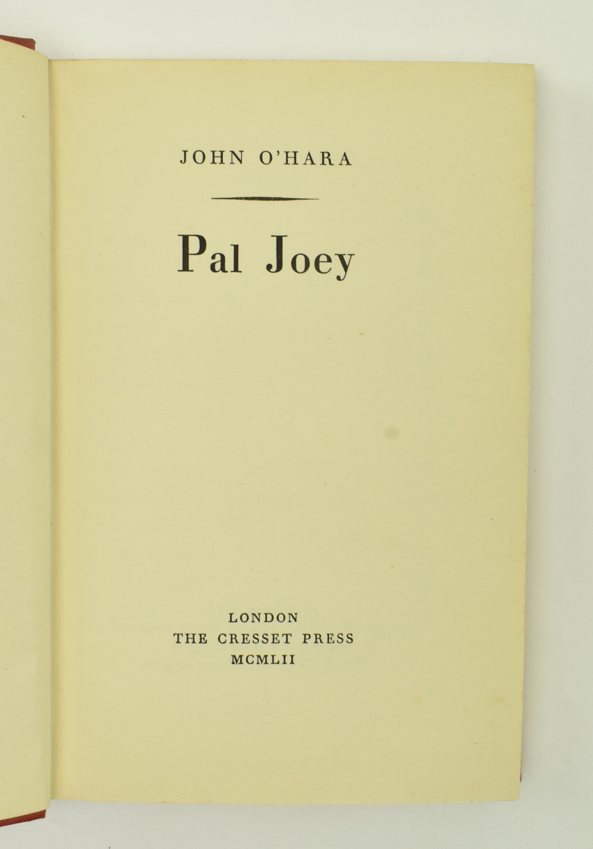 O' HARA, JOHN. 1952 PAL JOEY MODERN FIRST ED IN DUST WRAPPER - Image 4 of 7