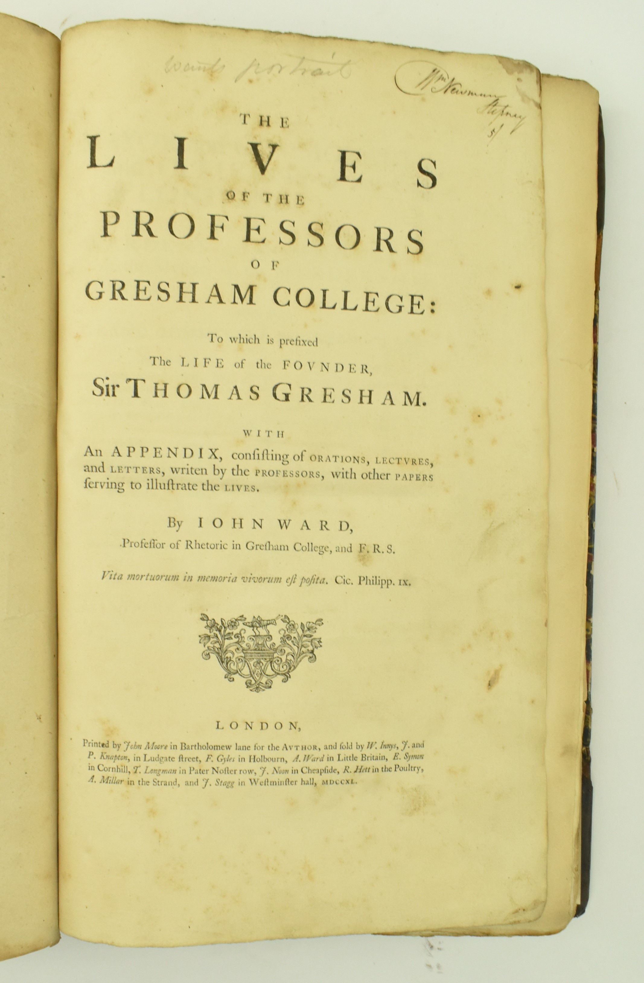 1740 THE LIVES OF THE PROFESSORS OF GRESHAM COLLEGE - Image 2 of 5