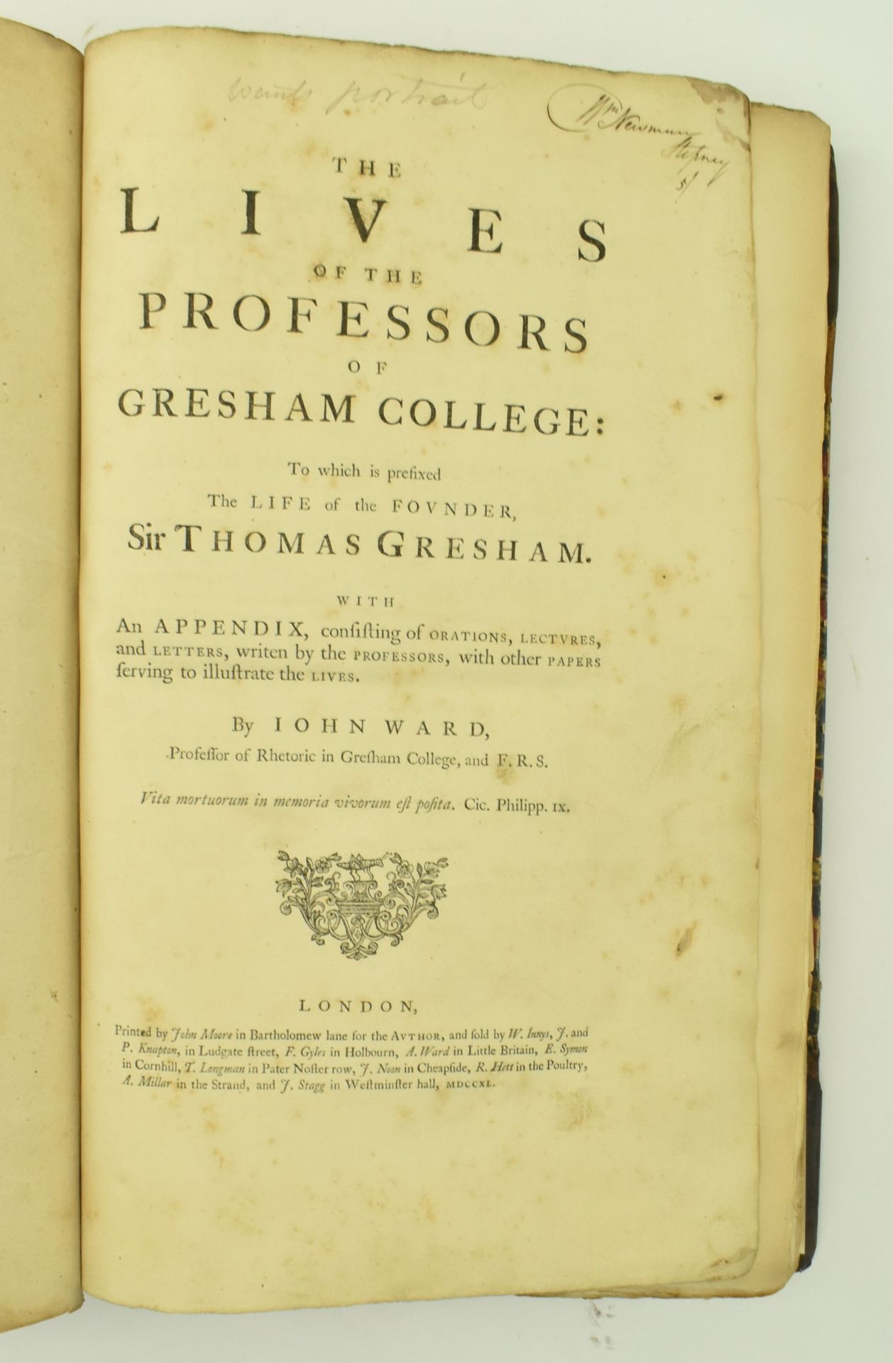 1740 THE LIVES OF THE PROFESSORS OF GRESHAM COLLEGE - Image 2 of 5