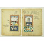 TWO CIRCA 19TH CENTURY ARABIC ILLUMINATED MANUSCRIPT LEAVES