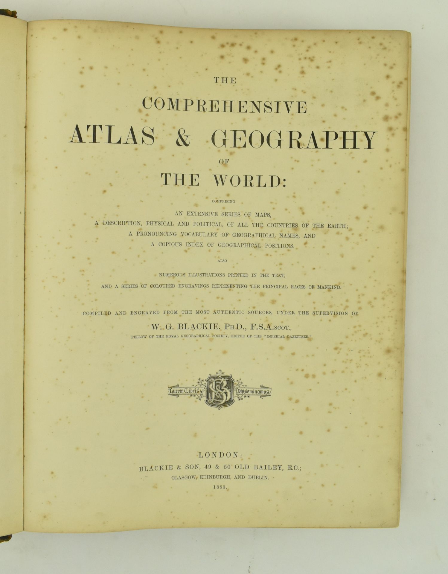 1883 BLACKIE'S COMPREHENSIVE ATLAS & GEOGRAPHY OF THE WORLD - Image 2 of 7