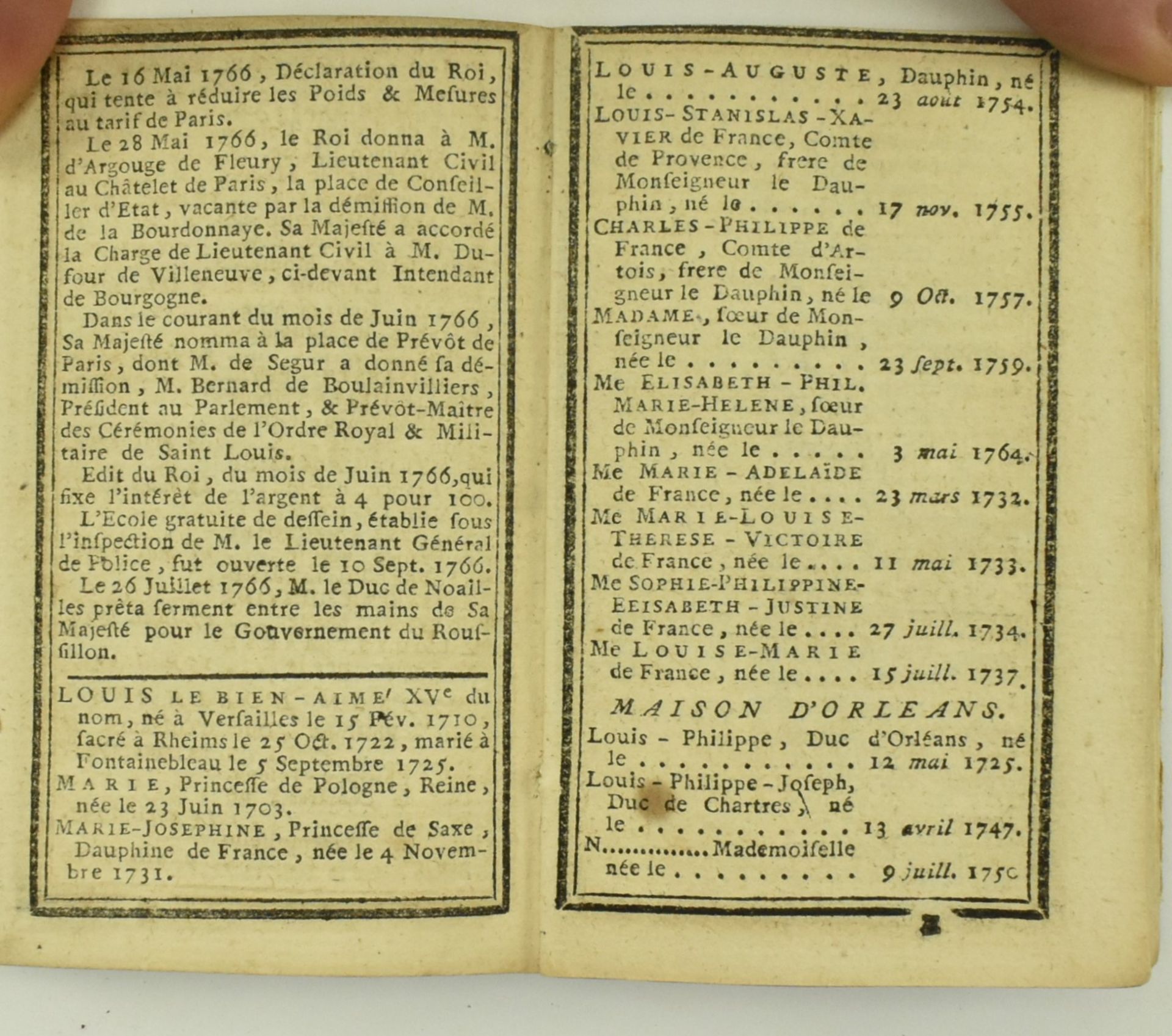 1767 FRENCH NEW YEAR'S POCKET ALMANAC IN CONTEMP. BINDING - Bild 5 aus 6