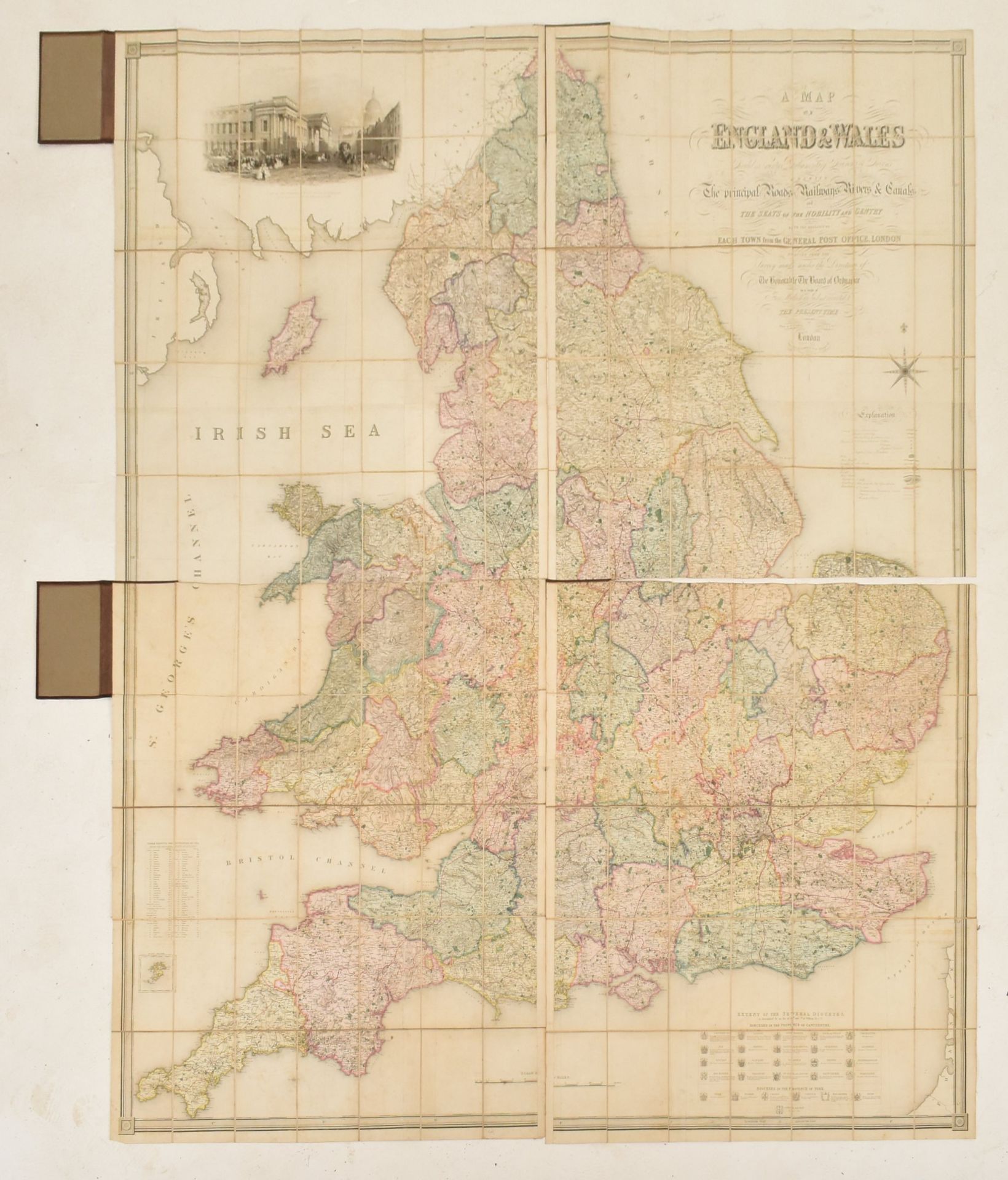 1840 LEWIS' MAP OF ENGLAND AND WALES IN FOUR SMART BINDINGS