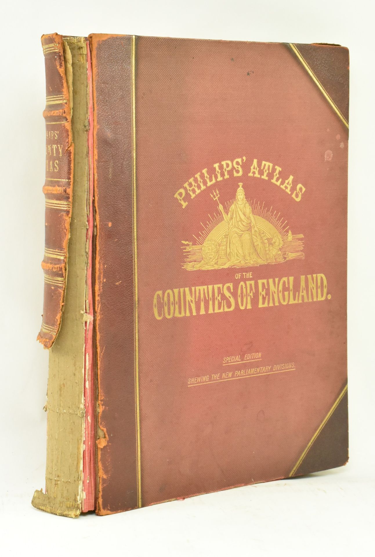 1885 PHILIPS ATLAS OF COUNTIES OF ENGLAND ILLUS WITH MAPS