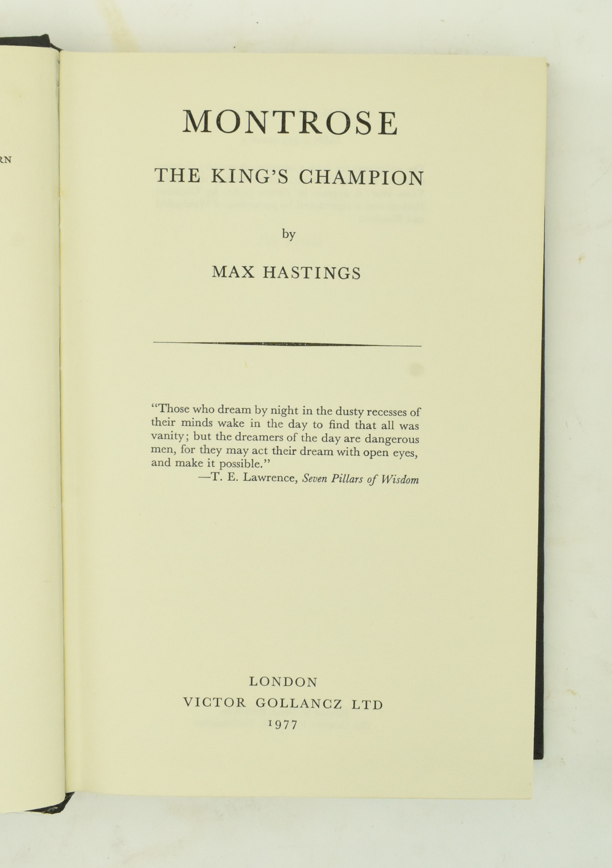 HASTINGS, MAX. 1977 MONTROSE, THE KING'S CHAMPION - BIOGRAPHY - Image 4 of 8