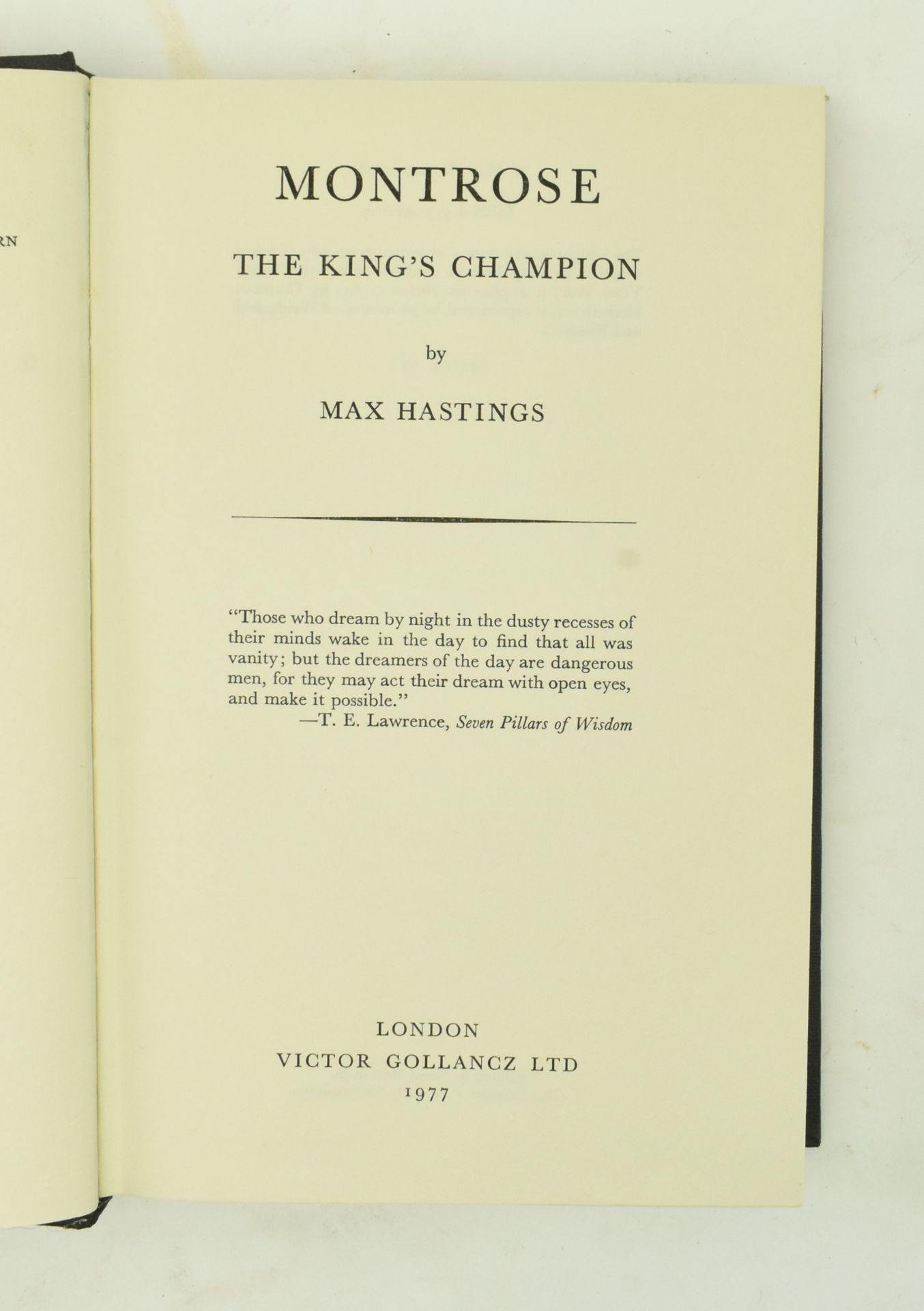 HASTINGS, MAX. 1977 MONTROSE, THE KING'S CHAMPION - BIOGRAPHY - Image 4 of 8