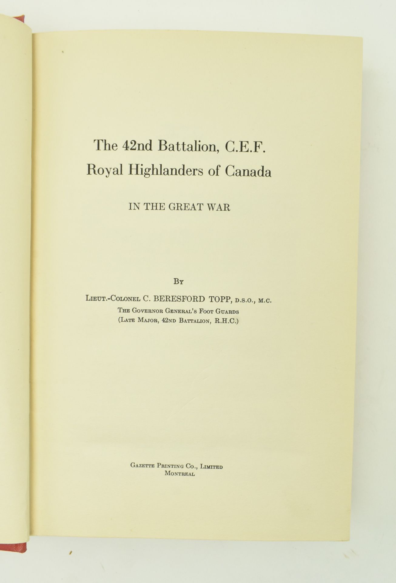 1931 THE 42ND BATTALION ROYAL HIGHLANDERS OF CANADA PRES COPY - Image 3 of 7