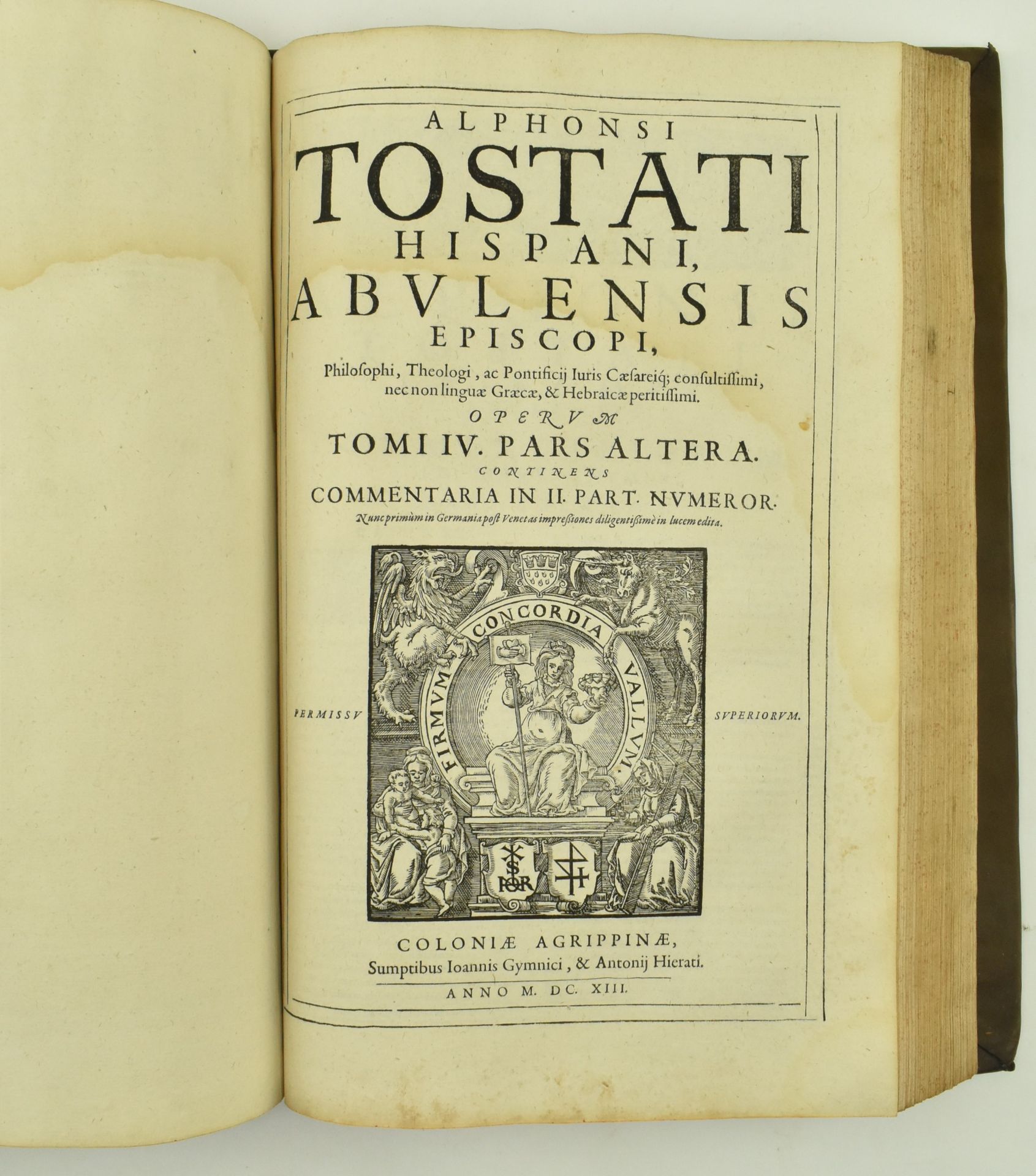 TOSTADO, ALONSO. 1613 HISPANI ABULENSIS EPISCOPI VOL. IV ONLY - Image 8 of 10