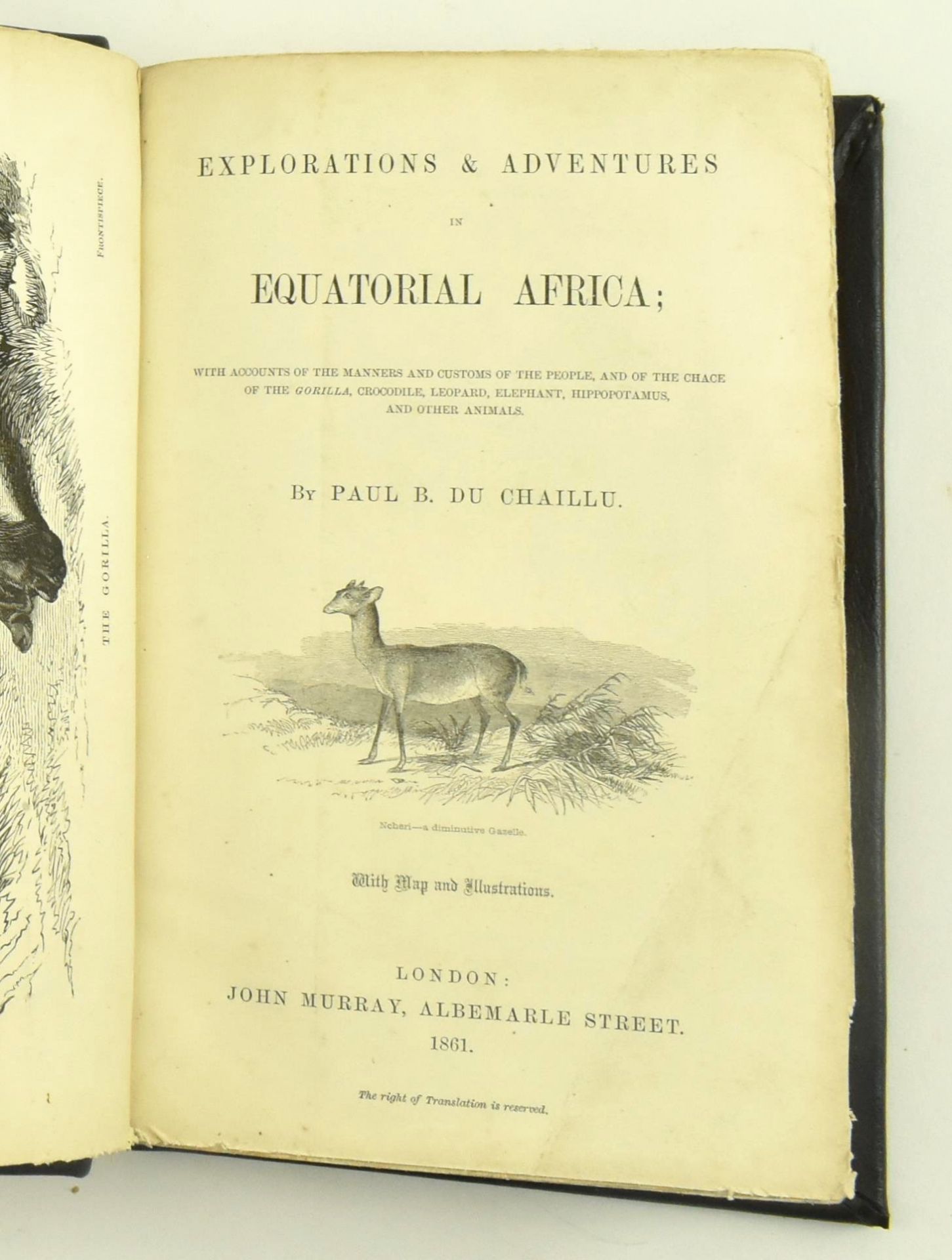 1861 EXPLORATIONS IN EQUATORIAL AFRICA - PAUL DU CHAILLU - Image 3 of 6