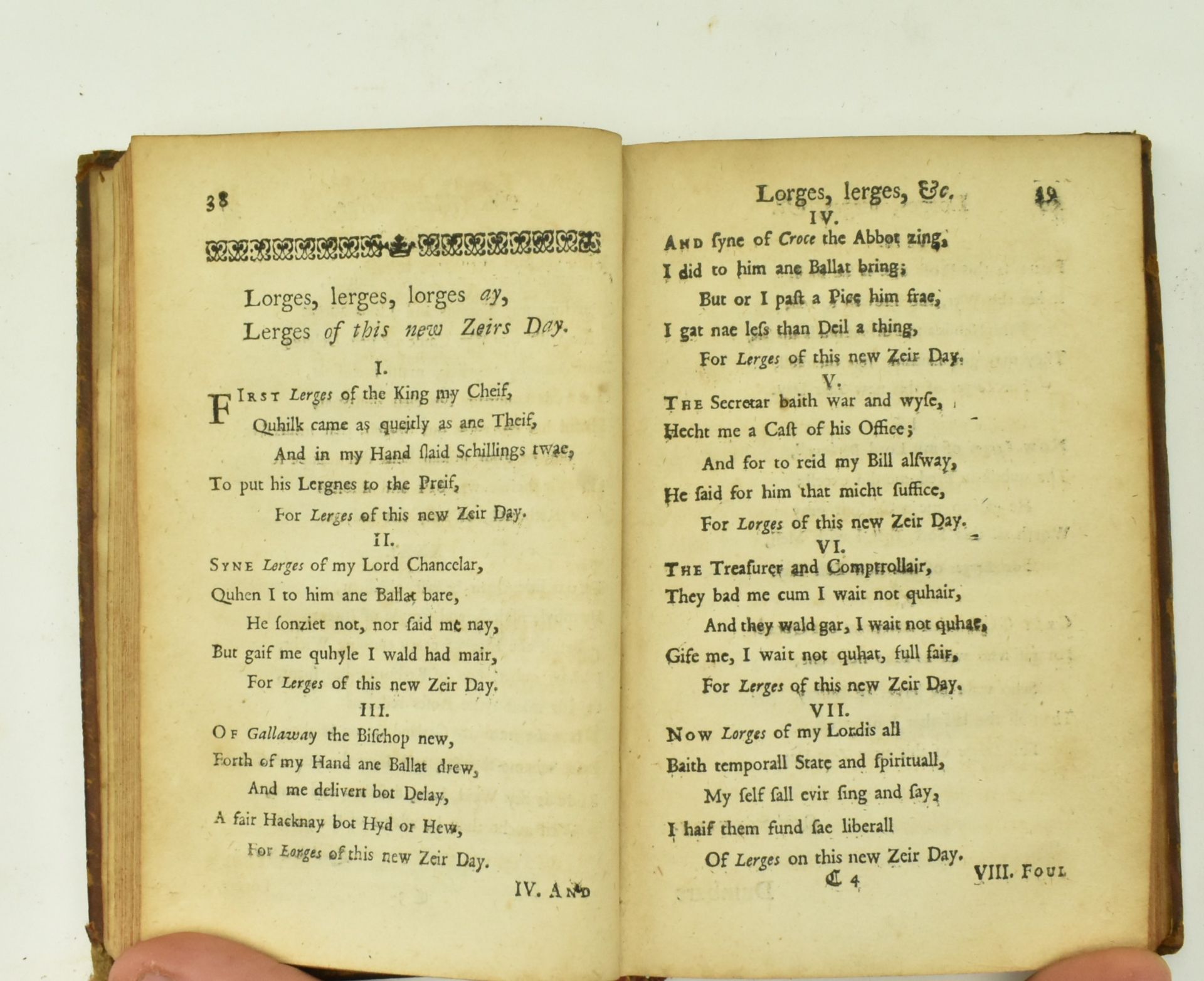 RAMSAY, ALLAN. 1724 THE EVER GREEN COLLECTION OF SCOTS POEMS - Image 8 of 9