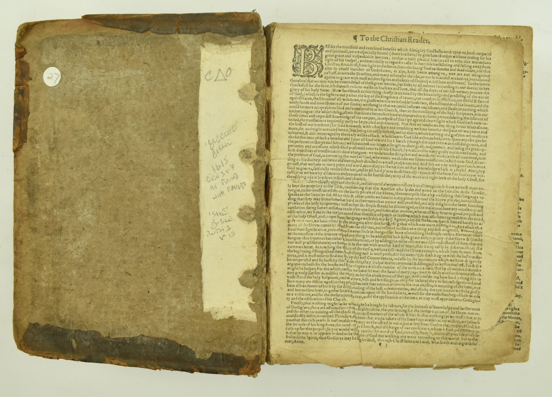 1615 GENEVA BREECHES SHE BIBLE IN ORIG. LEATHER - Bild 2 aus 6
