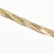 HALLMARKED 9CT GOLD TWISTED TRIPLE HERRINGBONE CHAIN NECKLACE