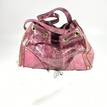 MULBERRY POPPY PINK SNAKESKIN HANDBAG