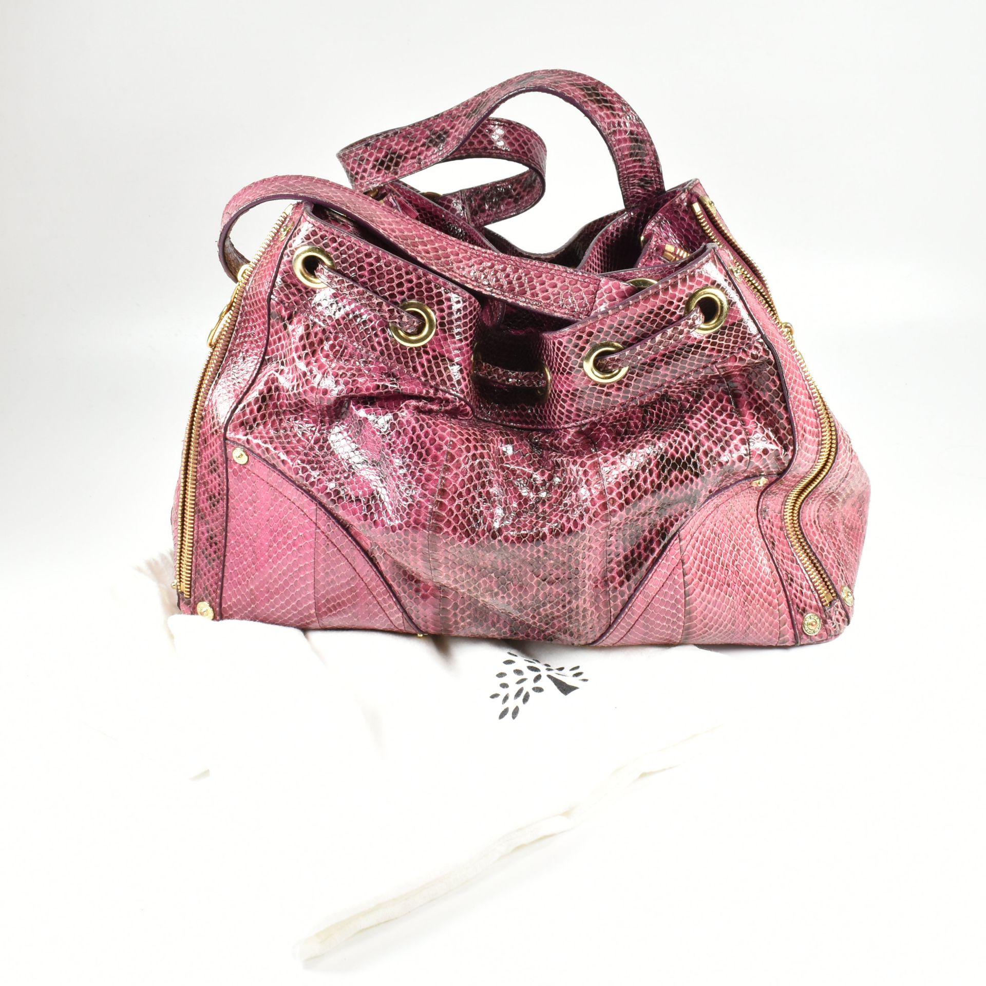 MULBERRY POPPY PINK SNAKESKIN HANDBAG