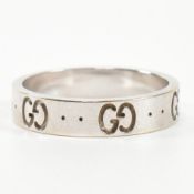 HALLMARKED 18CT WHITE GOLD GUCCI ICON BAND RING
