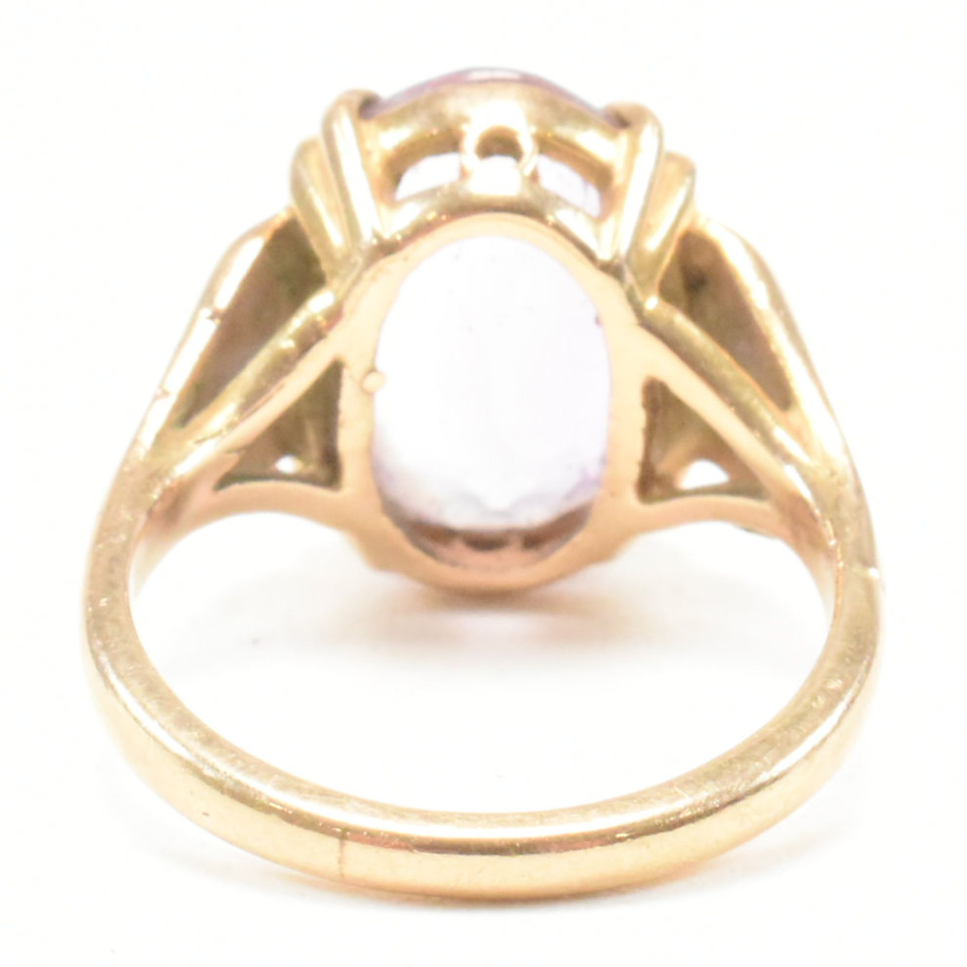 VINTAGE HALLMARKED 9CT GOLD & AMETHYST SOLITAIRE RING - Image 3 of 9