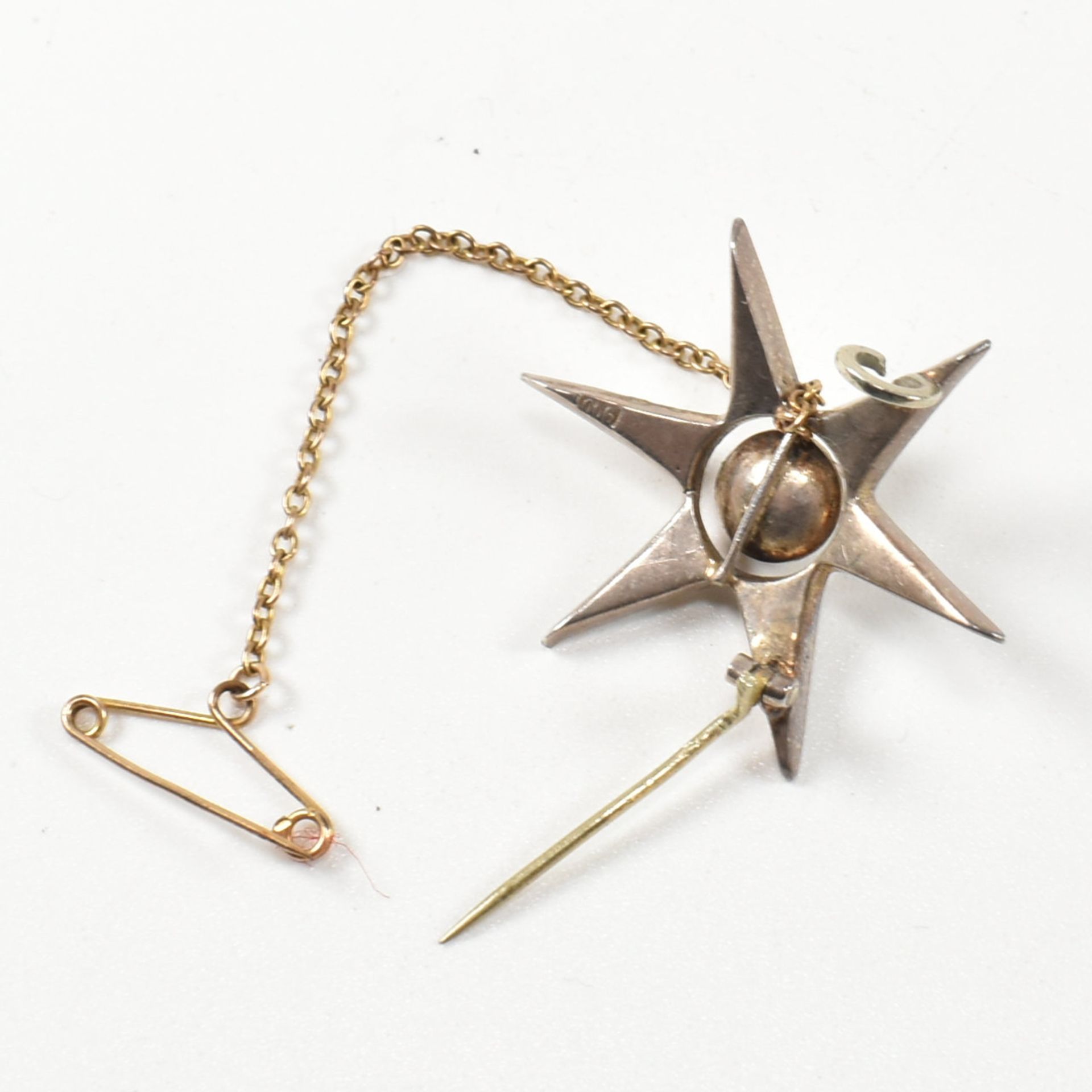 ANTIQUE SILVER & PASTE STAR BROOCH PIN - Image 5 of 7