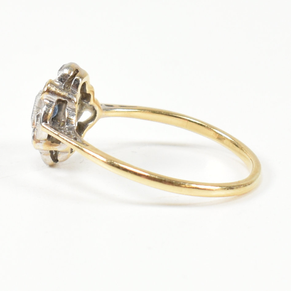 1920S 18CT GOLD SAPPHIRE & DIAMOND CLUSTER RING - Image 4 of 8