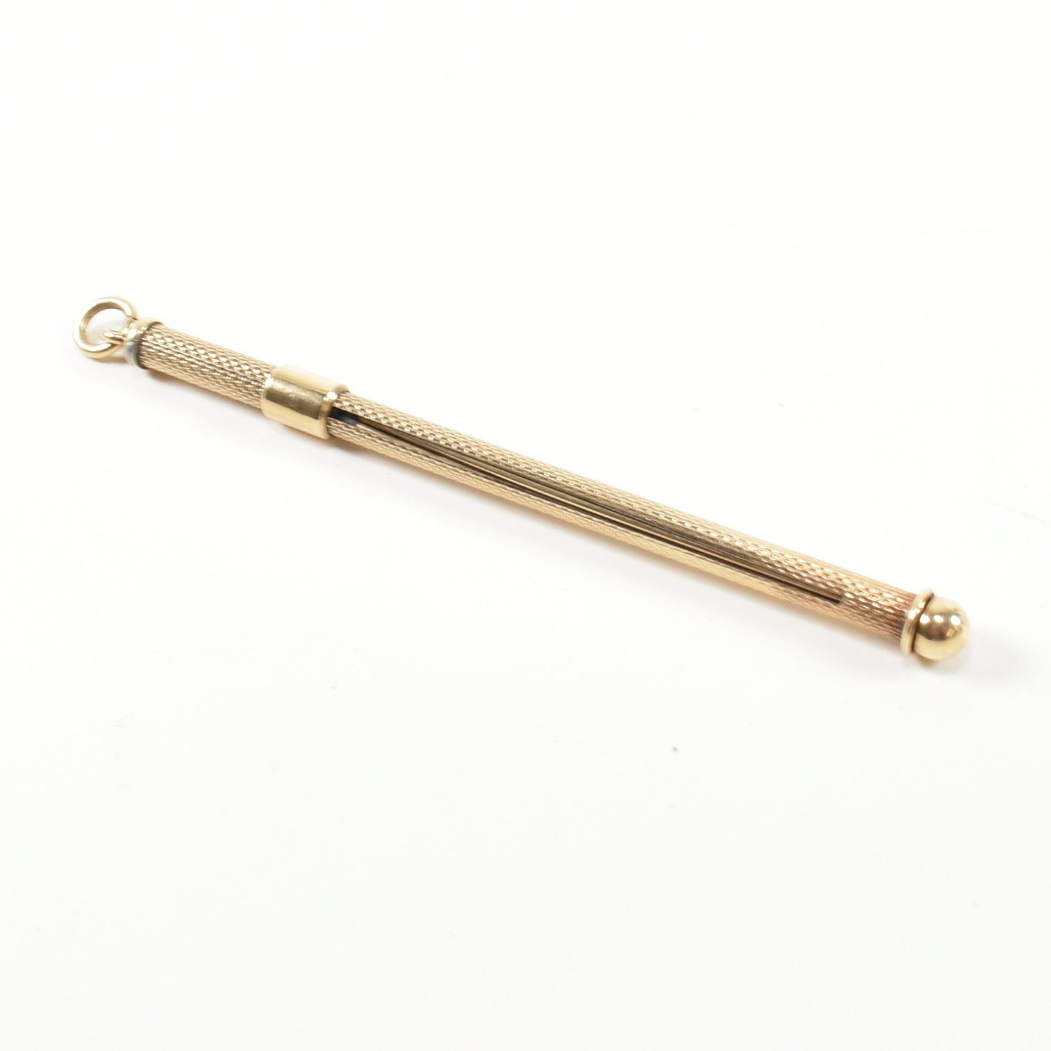 HALLMARKED 9CT GOLD CHAMPAGNE SWIZZLE STICK FOB - Image 3 of 5