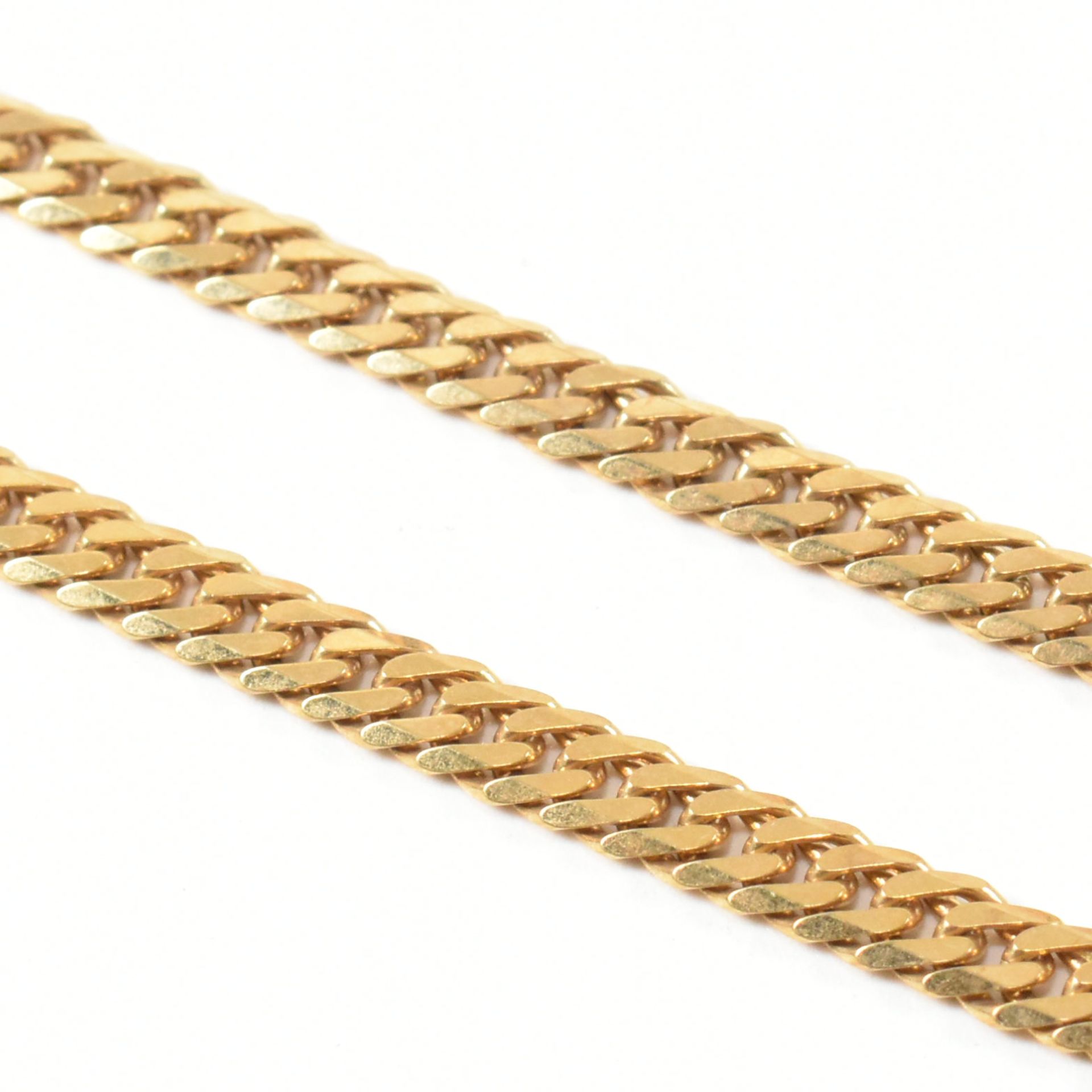 HALLMARKED 9CT GOLD FLAT CURB LINK CHAIN NECKLACE