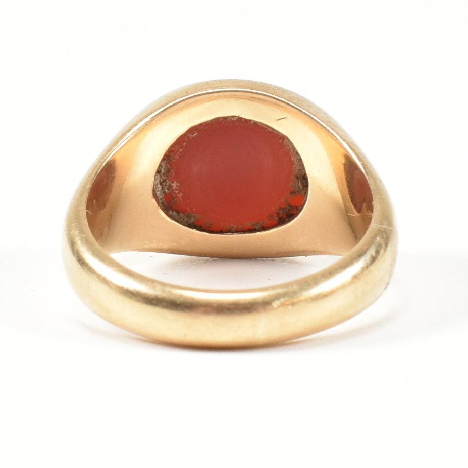 HALLMARKED 9CT GOLD & CARNELIAN SIGNET RING - Image 5 of 9