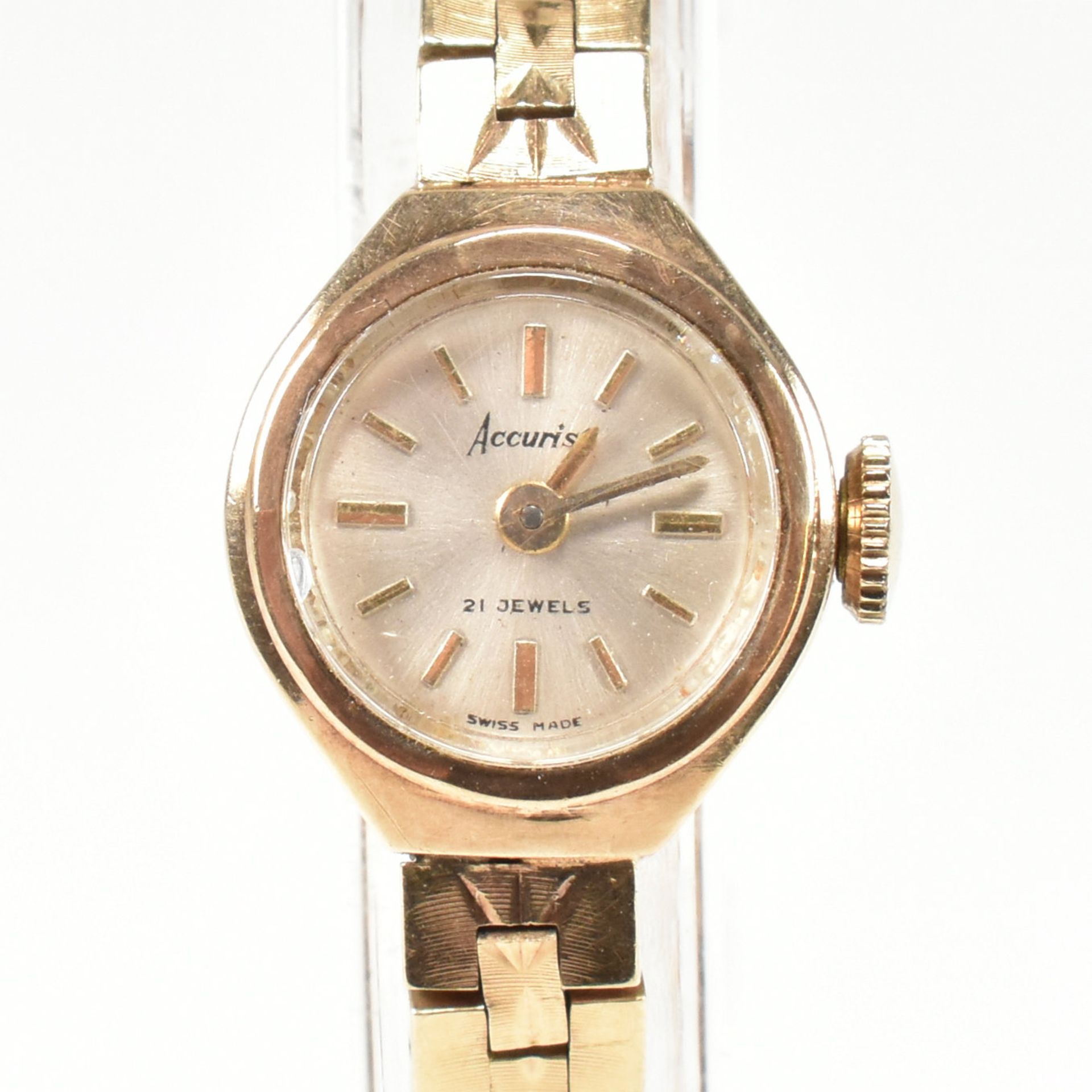 9CT GOLD HALLMARKED ACCURIST LADIES DRESS WATCH