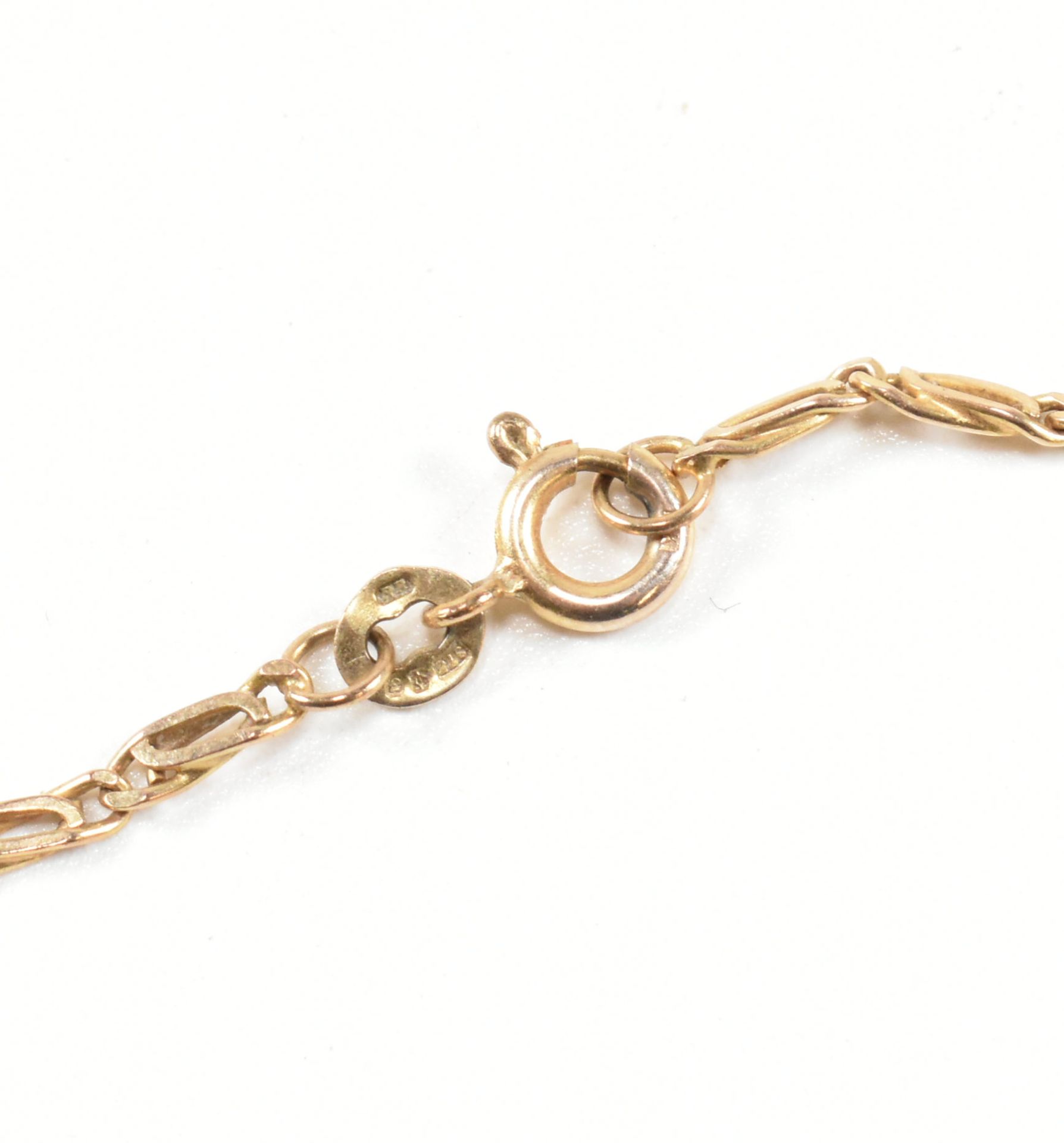 HALLMARKED 9CT GOLD FANCY LINK CHAIN NECKLACE - Image 4 of 4