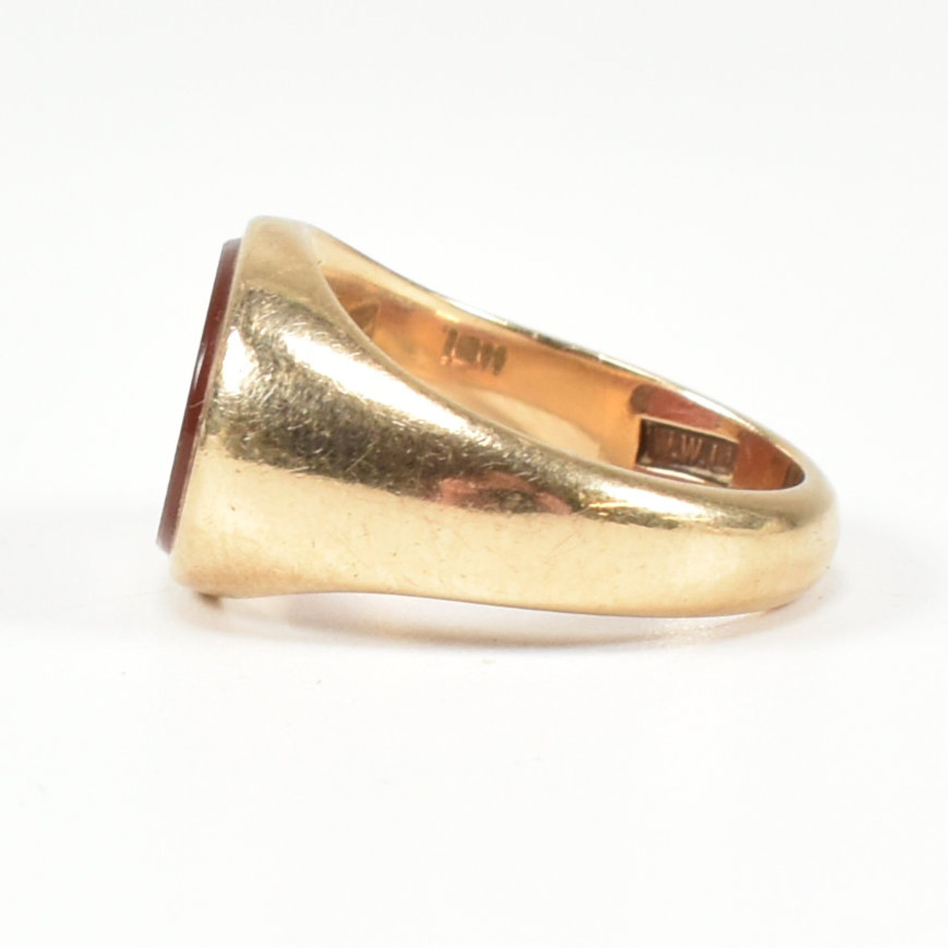 HALLMARKED 9CT GOLD & CARNELIAN SIGNET RING - Image 4 of 9