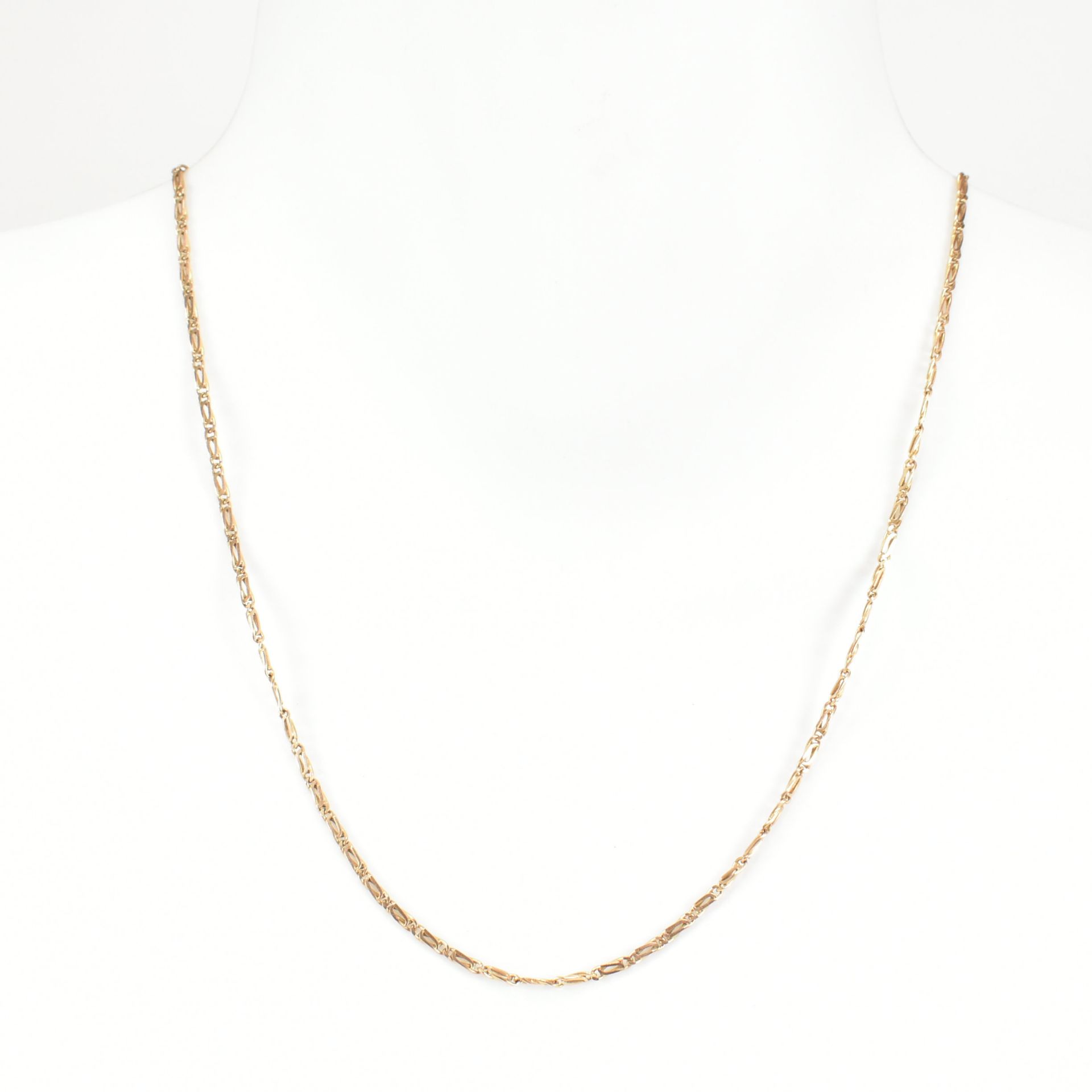 HALLMARKED 9CT GOLD FANCY LINK CHAIN NECKLACE - Image 2 of 4