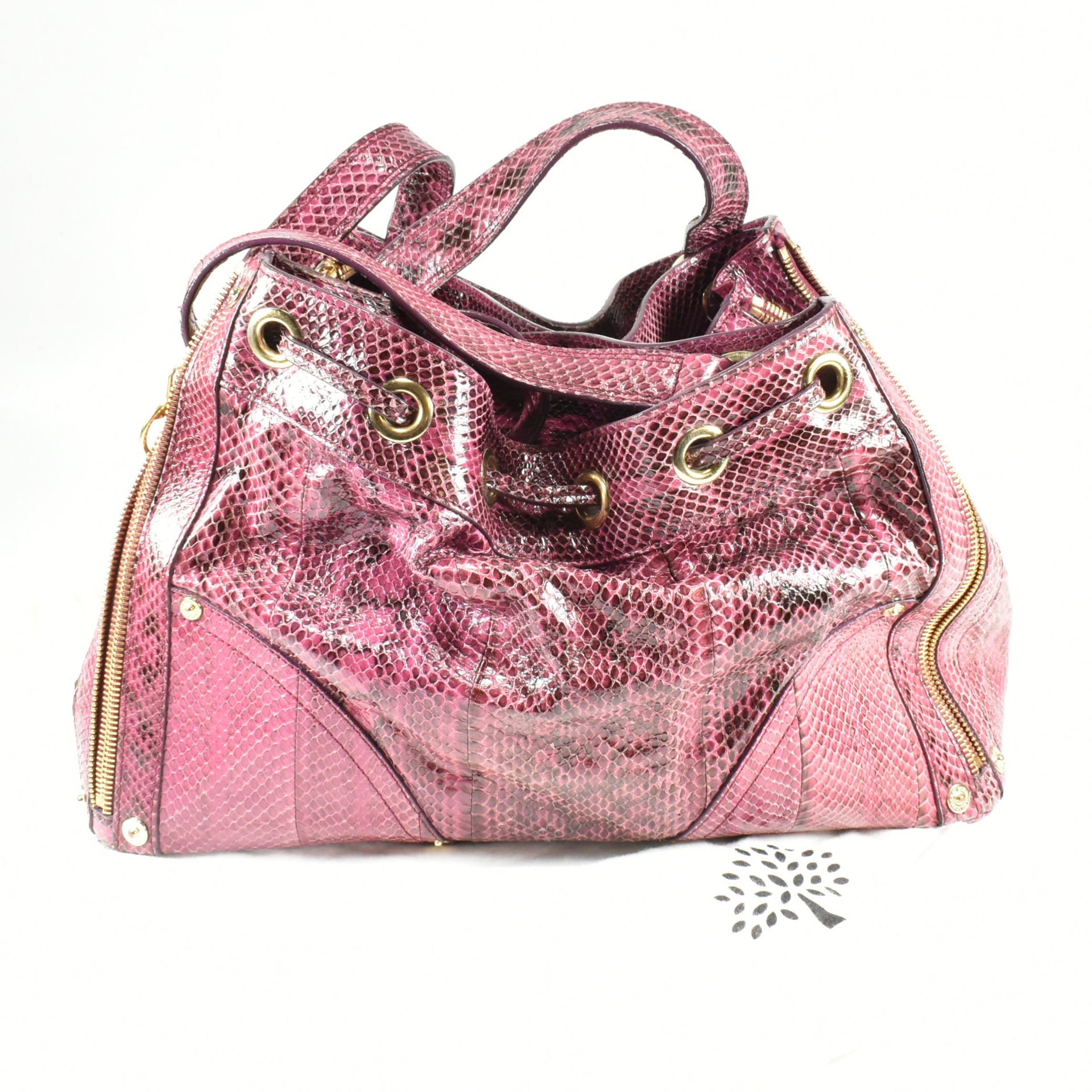 MULBERRY POPPY PINK SNAKESKIN HANDBAG - Image 2 of 10