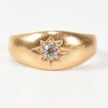 EARLY 20TH CENTURY 18CT GOLD & DIAMOND GYPSY RING