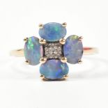 HALLMARKED 9CT GOLD & OPAL DOUBLET RING