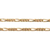 9CT GOLD FIGARO CHAIN LINK NECKLACE